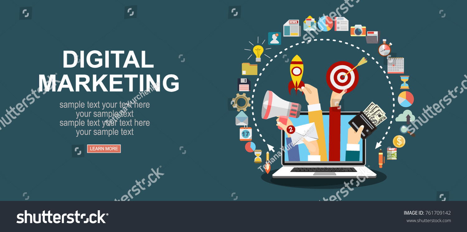 Digital Marketing Vector Concept Vector Flat Stock Vector (Royalty Free ...