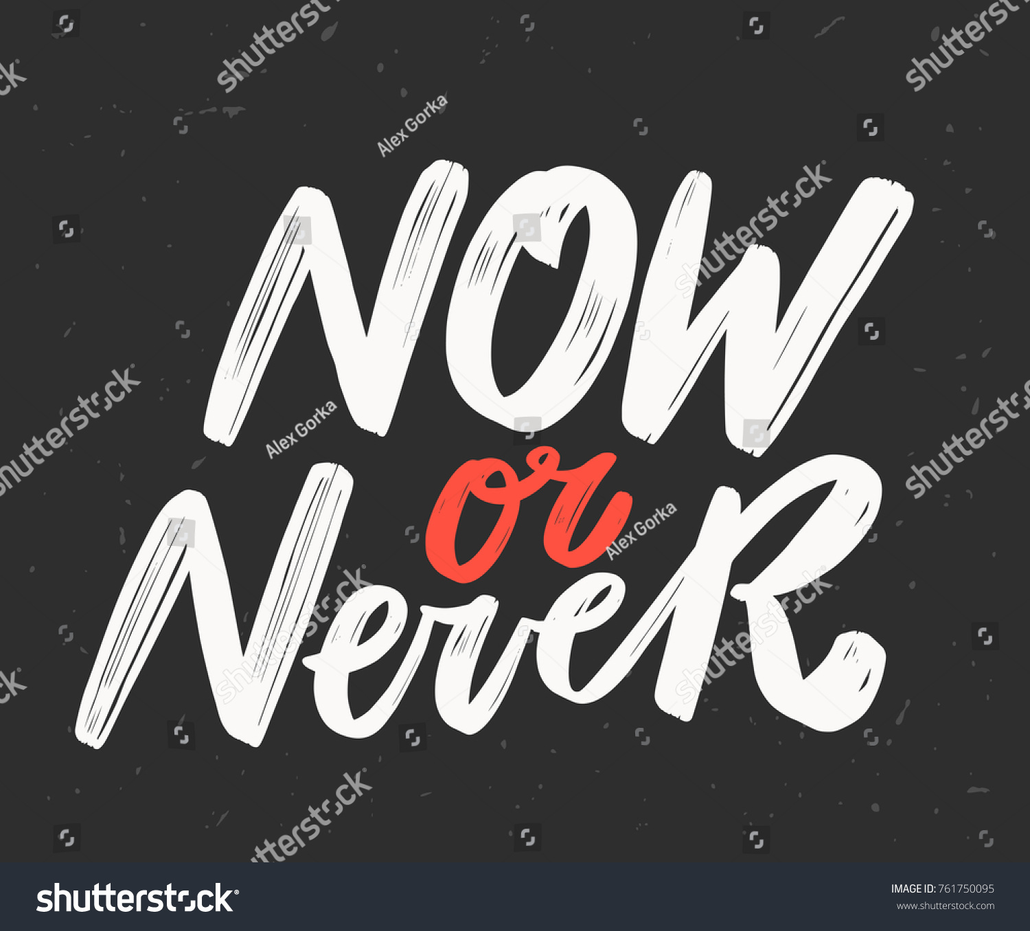 Now Never Motivational Poster Stock Vector (royalty Free) 761750095 