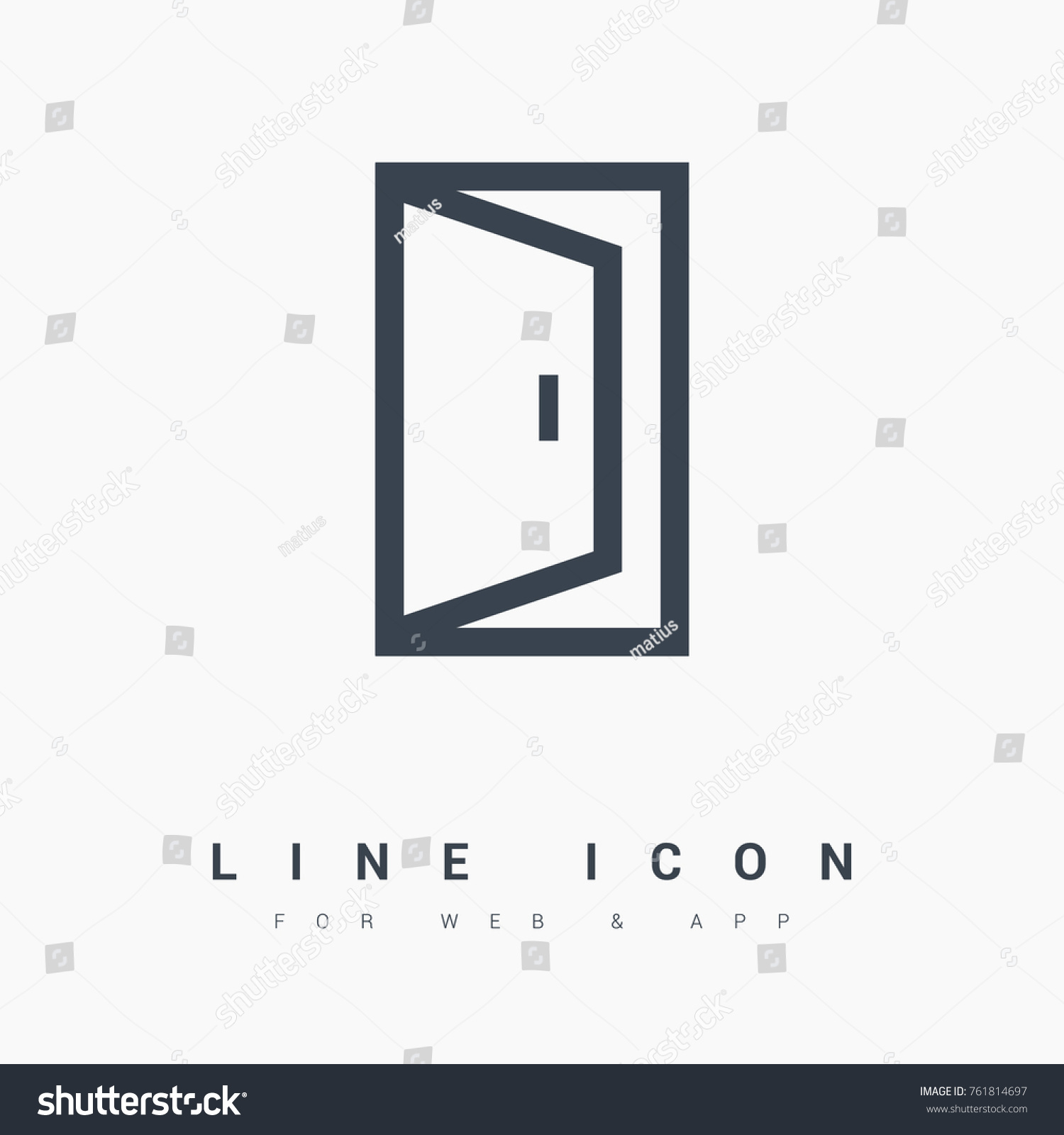 Open Door Line Vector Icon Stock Vector (Royalty Free) 761814697 ...