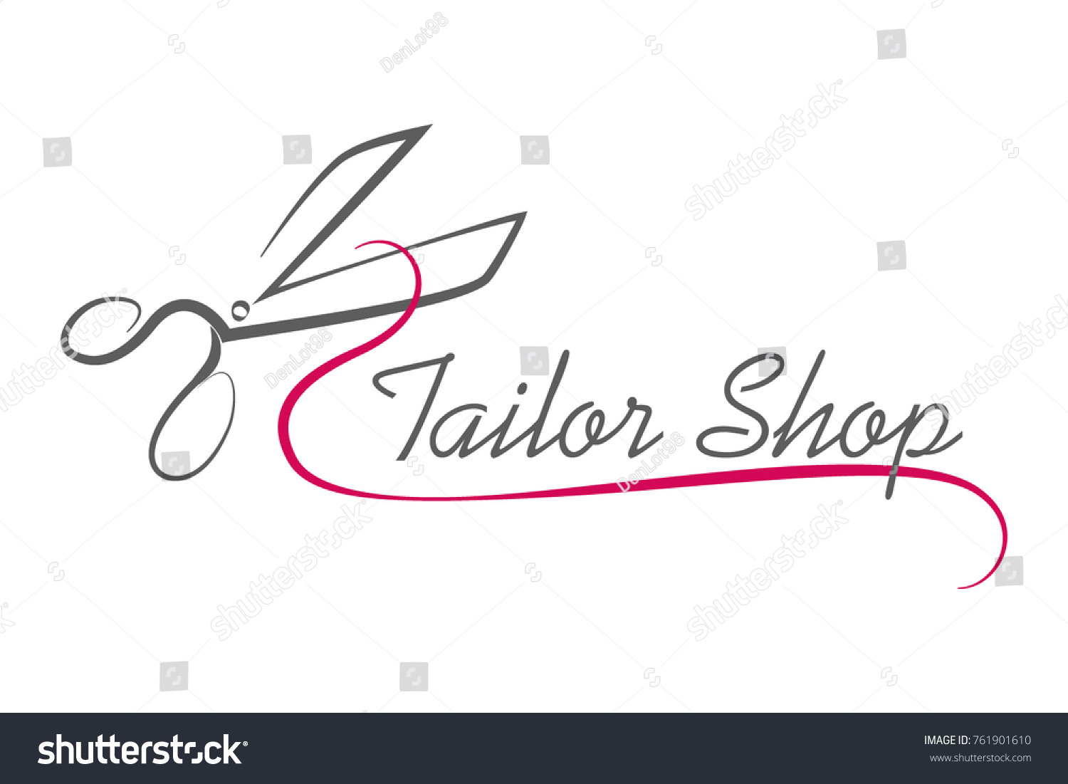 Scissors Logo Badge Design Ateliertailor Shop Stock Vector (Royalty ...