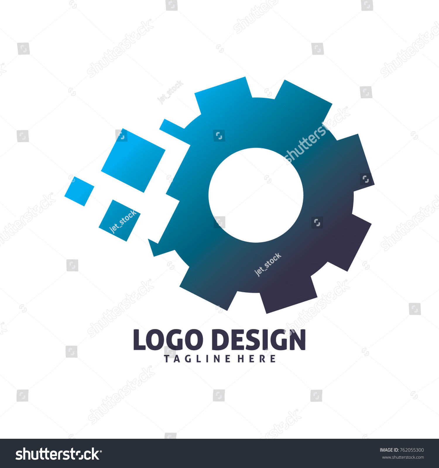 Pixel Gear Logo Design Stock Vector (Royalty Free) 762055300 | Shutterstock