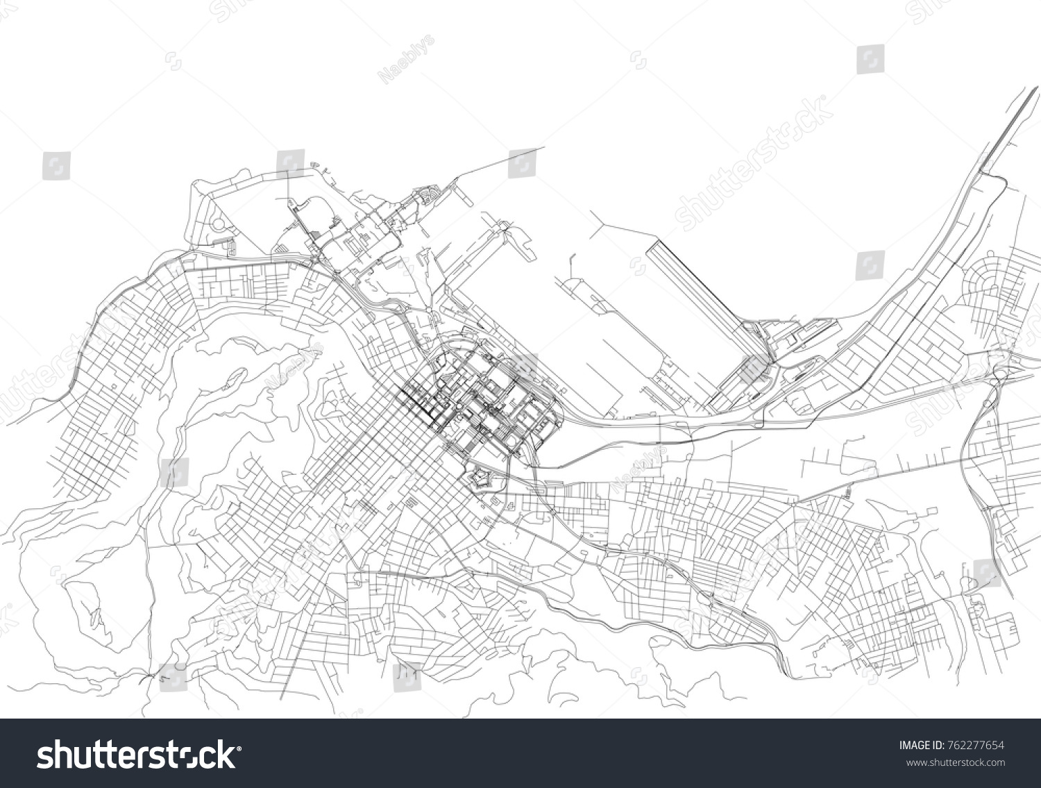 Streets Cape Town City Map South Stock Vector Royalty Free 762277654   Stock Vector Streets Of Cape Town City Map South Africa Street Map 762277654 