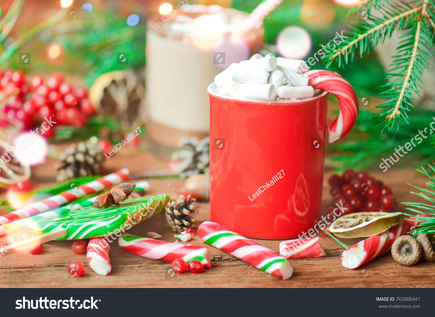 Christmas Hot Chocolate Candy Hot Cocoa Stock Photo 763006447 ...