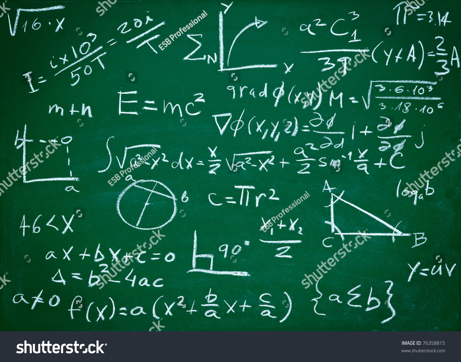 Close Math Formulas On Blackboard Stock Photo 76358815 | Shutterstock