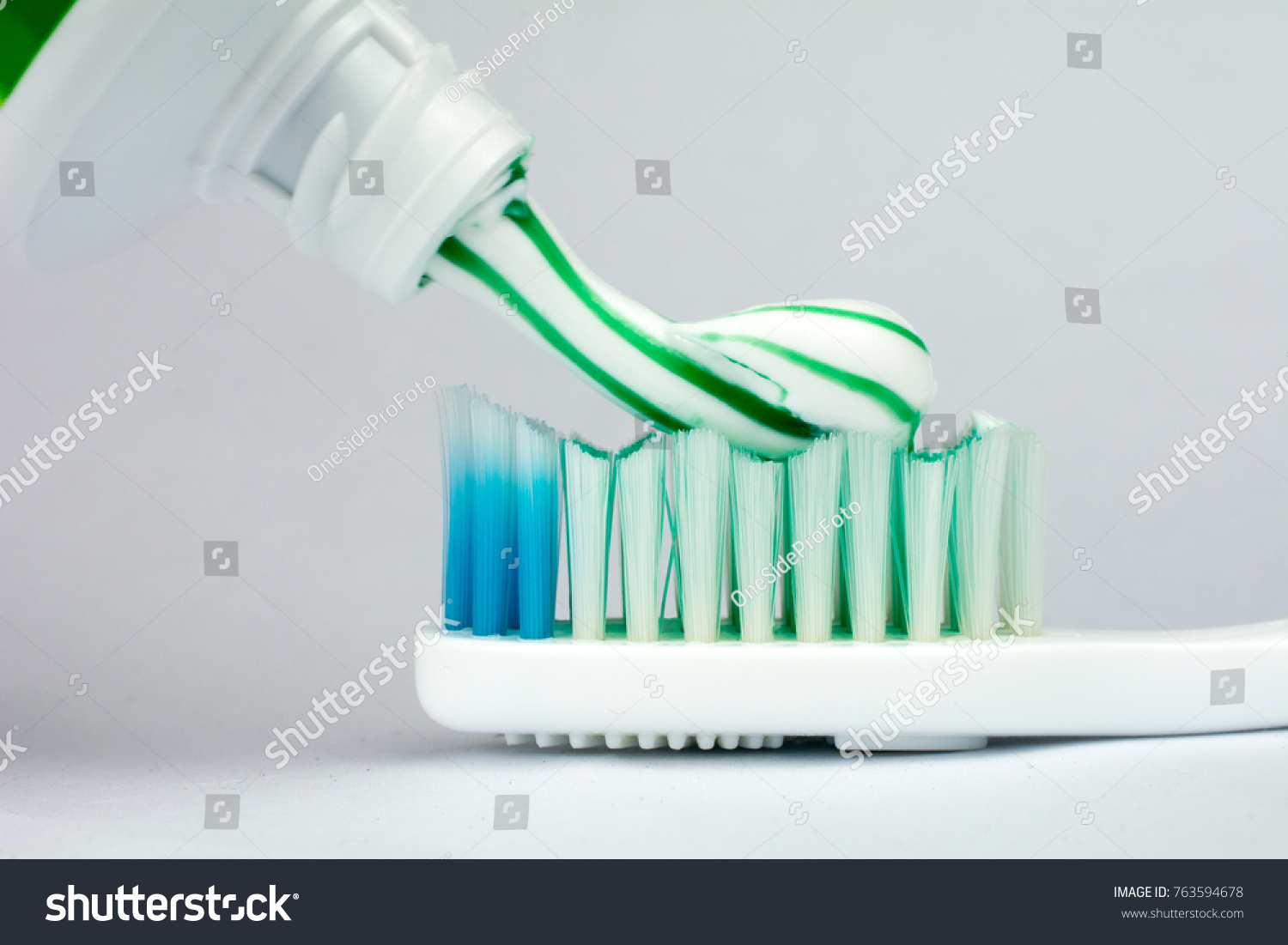 green and white toothpaste