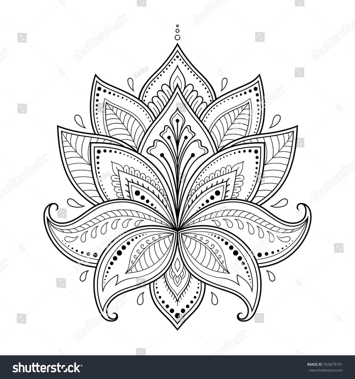 Mehndi Lotus Flower Pattern Henna Drawing Stock Vector Royalty Free 763679191 Shutterstock 9416