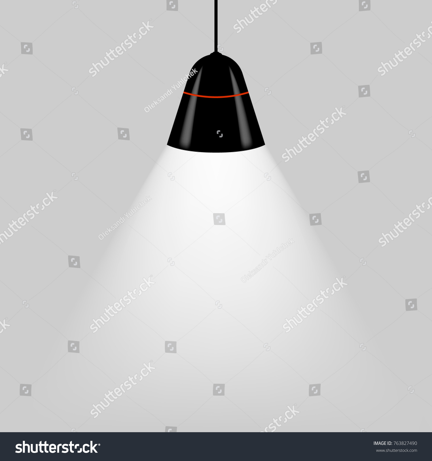 One Black Ceiling Lamp Vector Illustration Stock Vector (Royalty Free ...