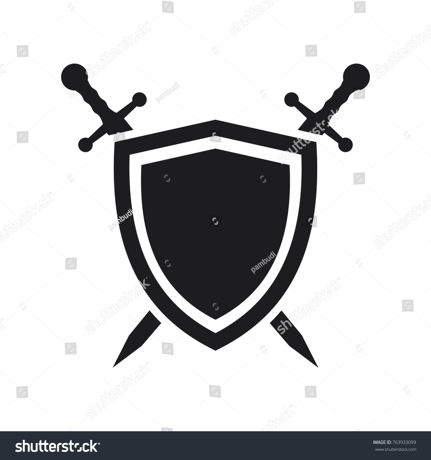 Vector Shield Icon Flat Design Best Stock Vector (Royalty Free ...