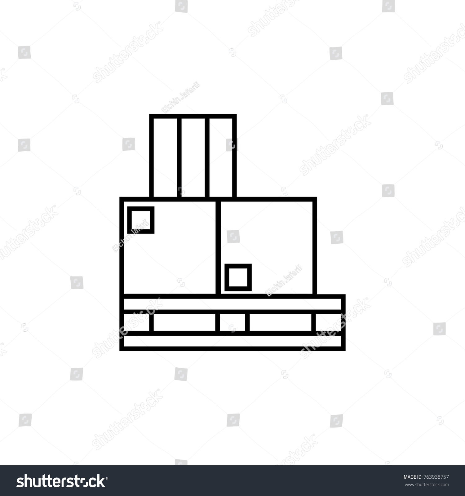 Pallet Line Icon On White Background Stock Vector (Royalty Free ...