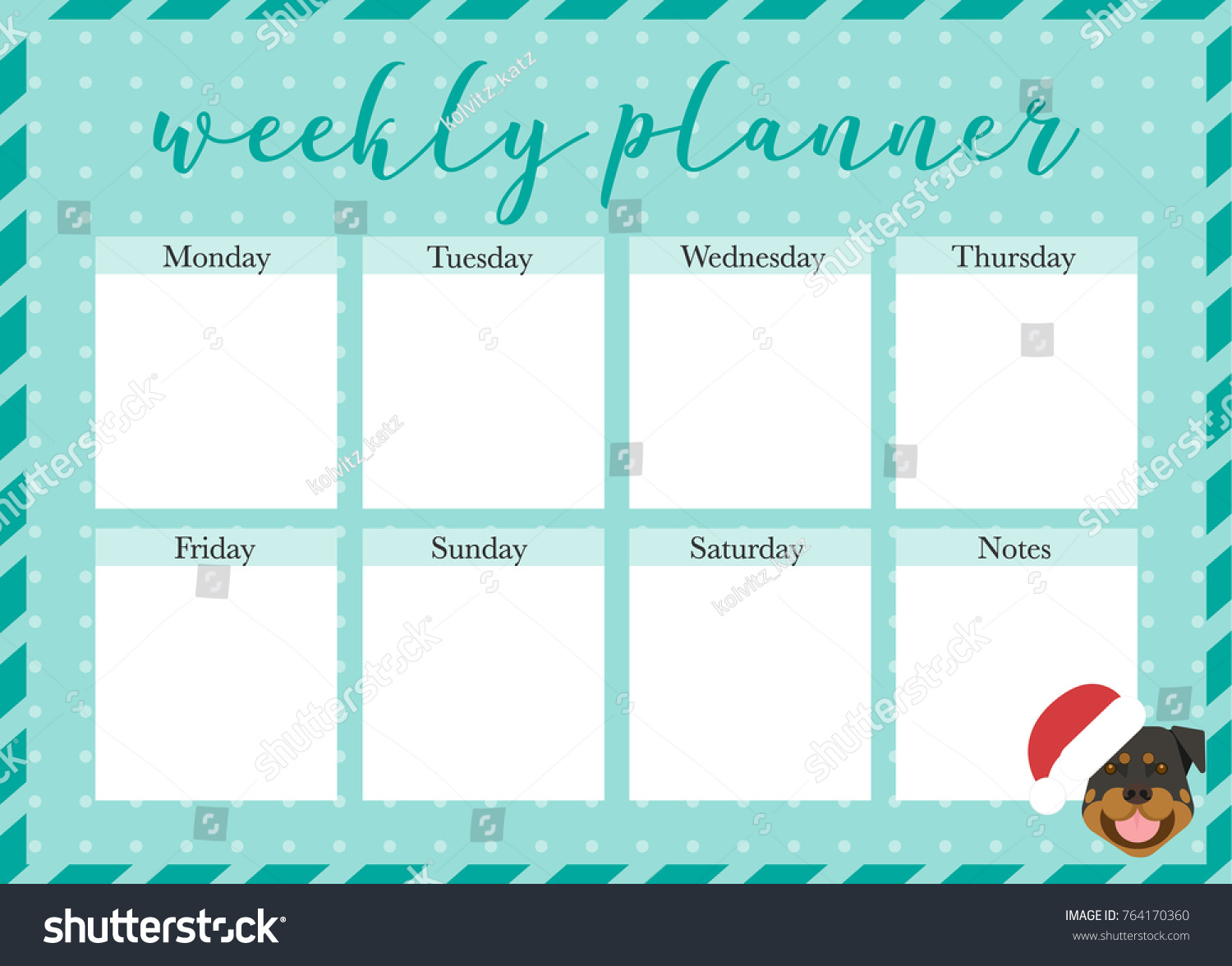 Weekly Planner Christmas Printable Planner Use Stock Vector (royalty 