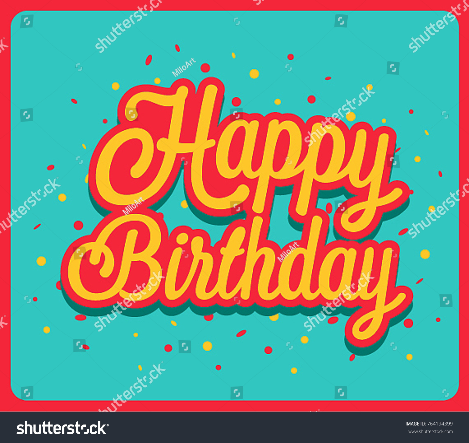 Happy Birthday Greeting Card Vector Illustration Stock Vector (Royalty ...