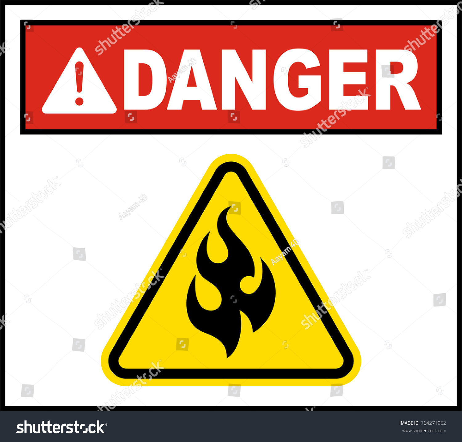 Flammable Warning Sign Vector Art Illustration Stock Vector (Royalty ...