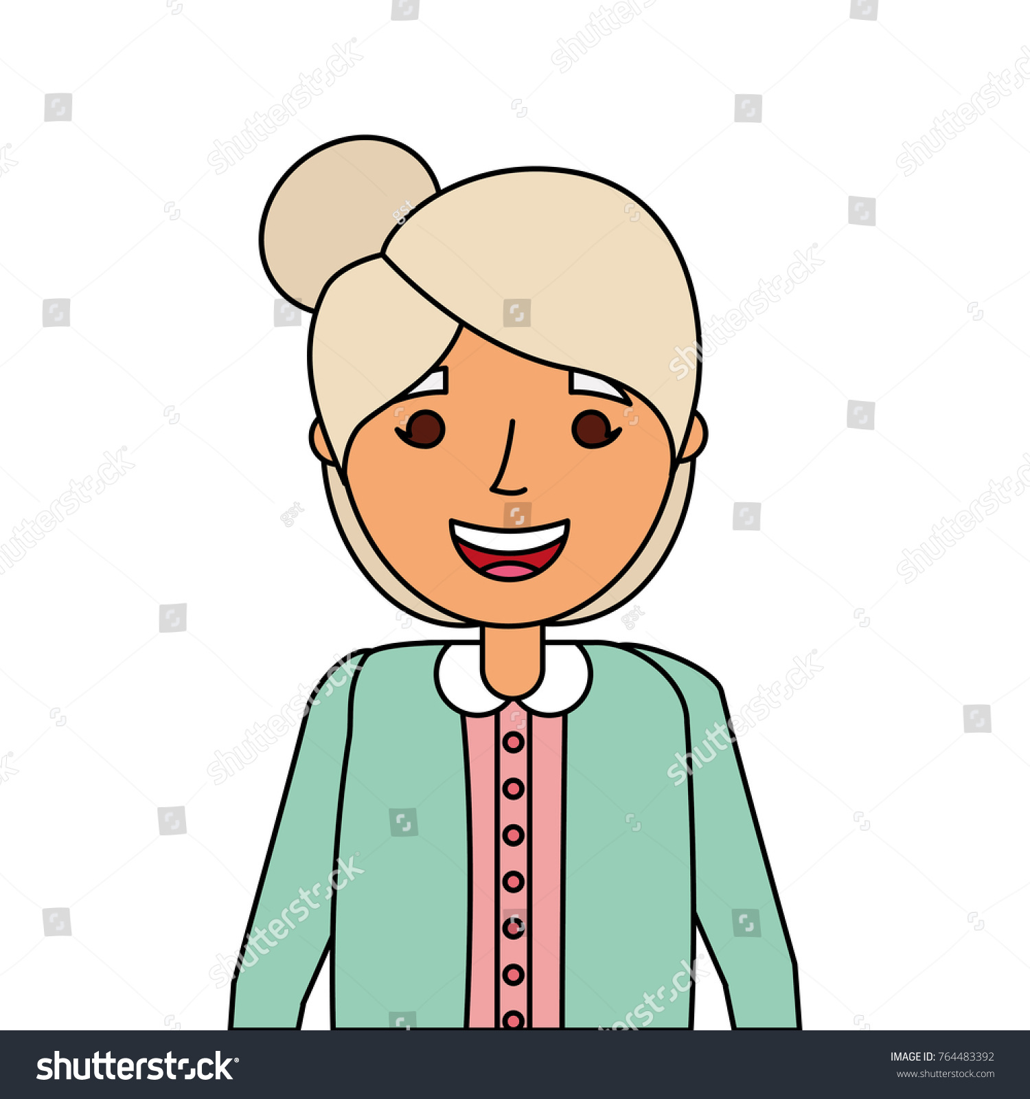 Old Woman Portrait Lady Grandma Cartoon Stock Vector Royalty Free