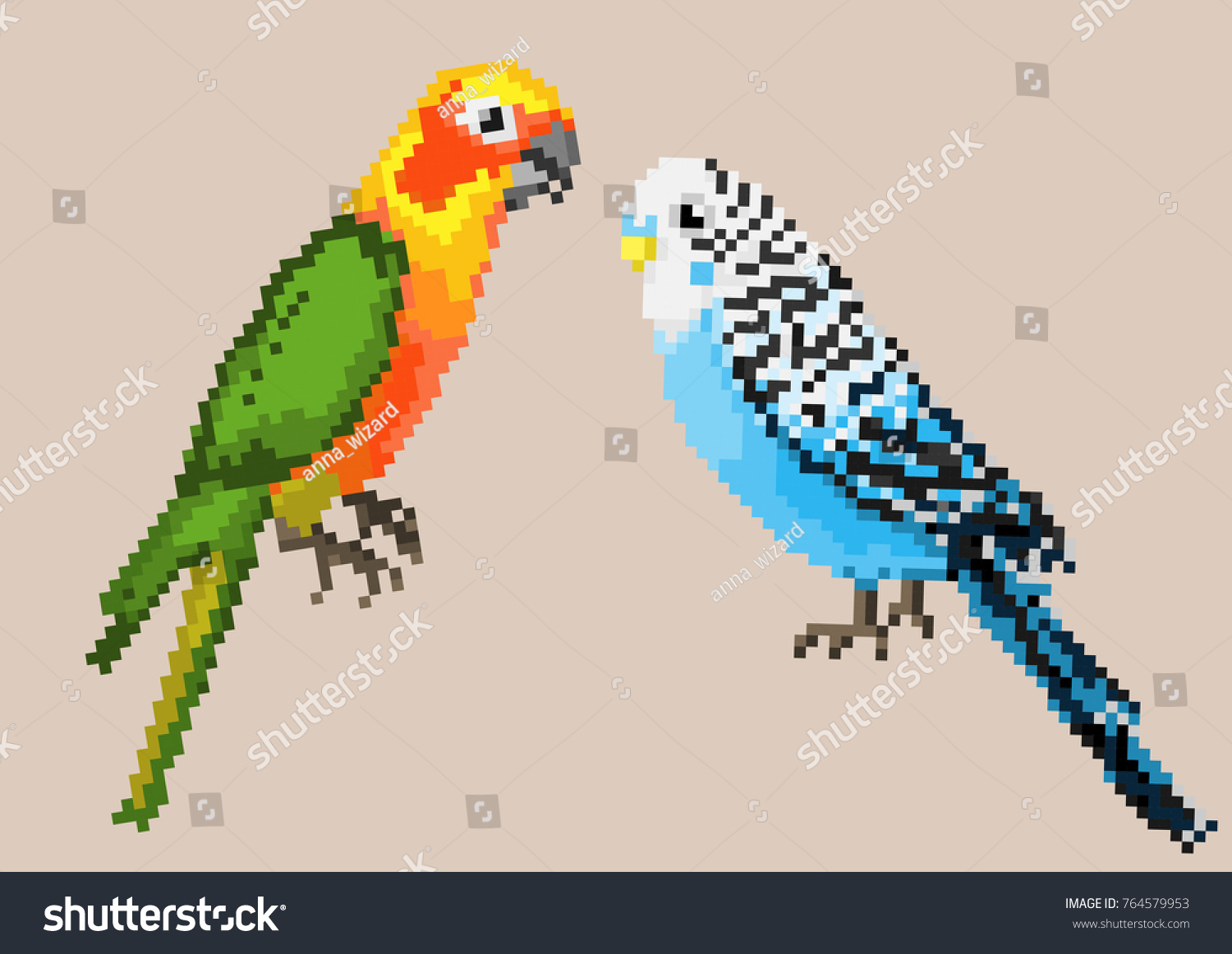 Пиксельный попугай