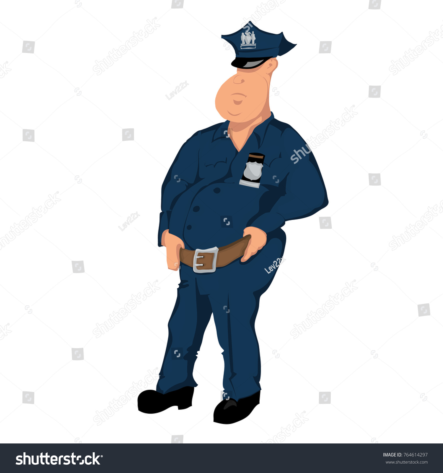 Fat Police Officer Sergeant Usa Classic Stock Vector (Royalty Free ...