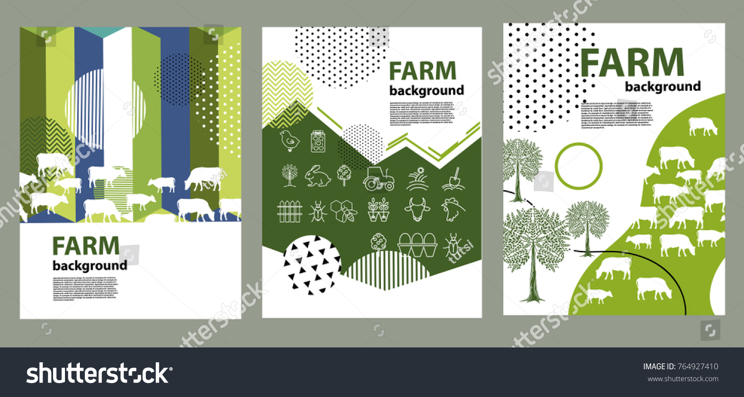 Agricultural Brochure Layout Design Example Backdrop Stock Vector ...