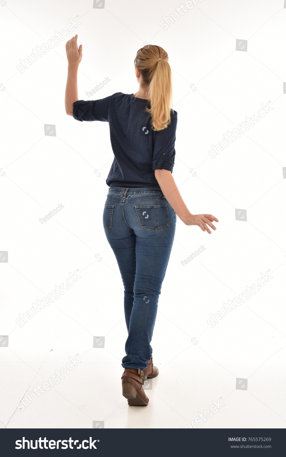 Full Length Portrait Girl Wearing Simple Stock Photo 765575269 