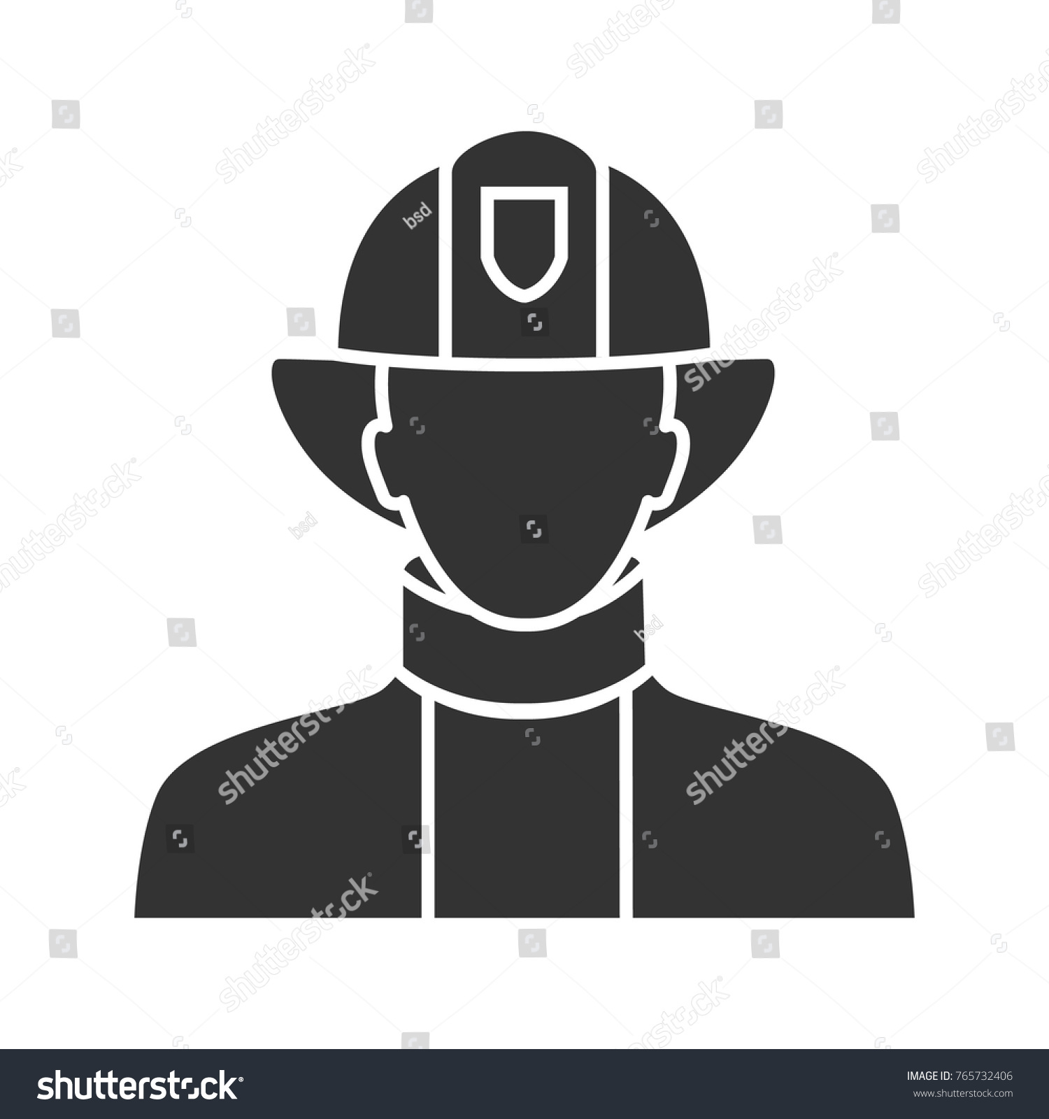 Firefighter Glyph Icon Fireman Silhouette Symbol Stock Vector (Royalty ...