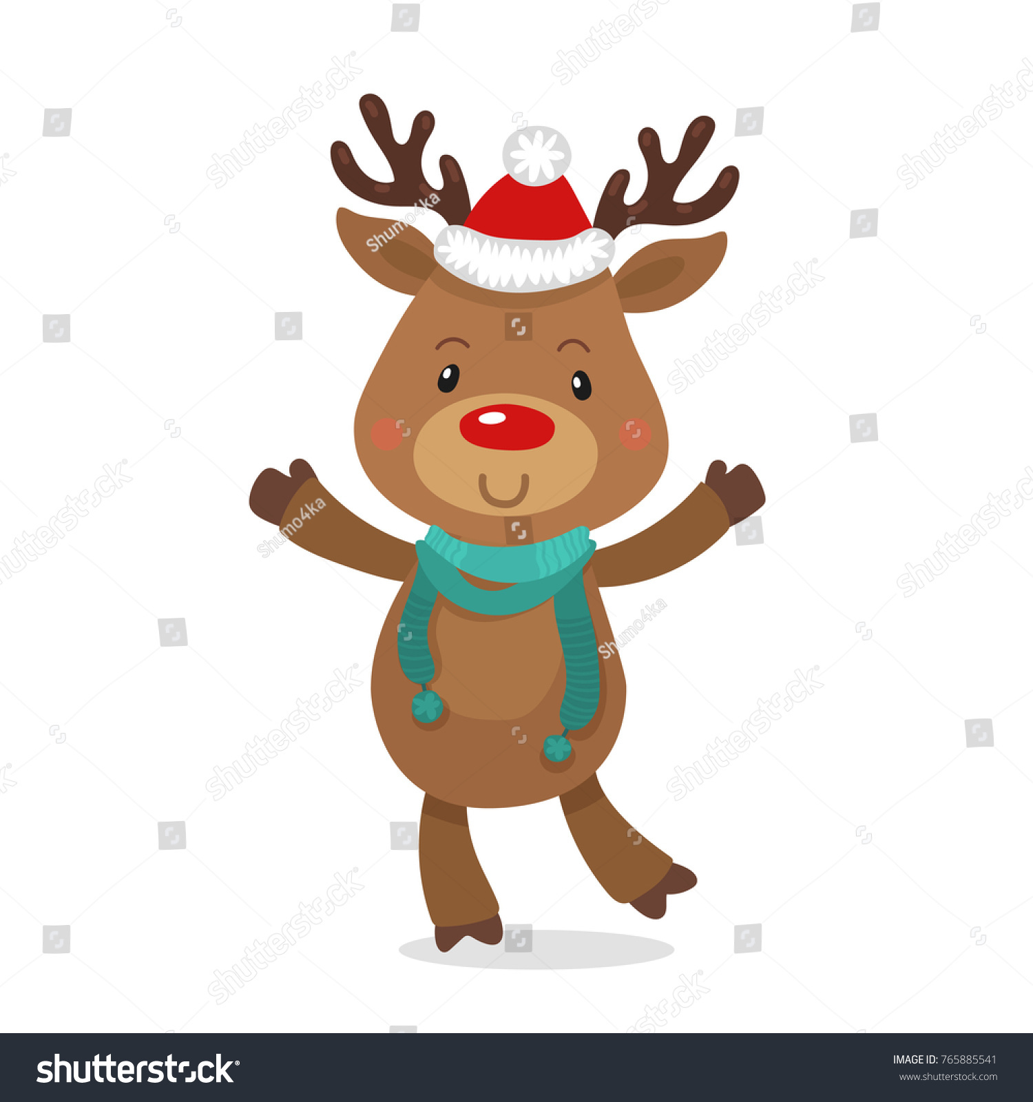 Santa S Reindeer Rudolph Vector Illustrations Stock Vector (Royalty ...