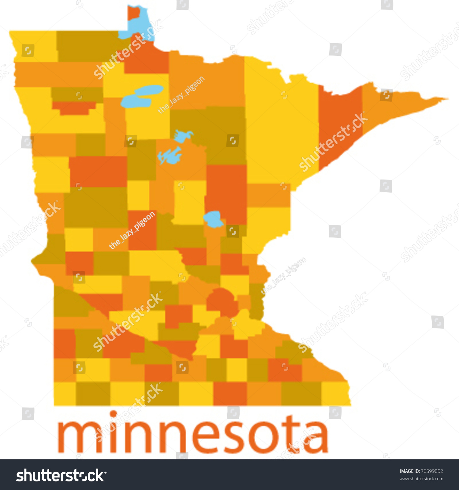Minnesota State Map Usa Stock Vector Royalty Free 76599052 Shutterstock Stock Vector Minnesota State Map Usa 76599052