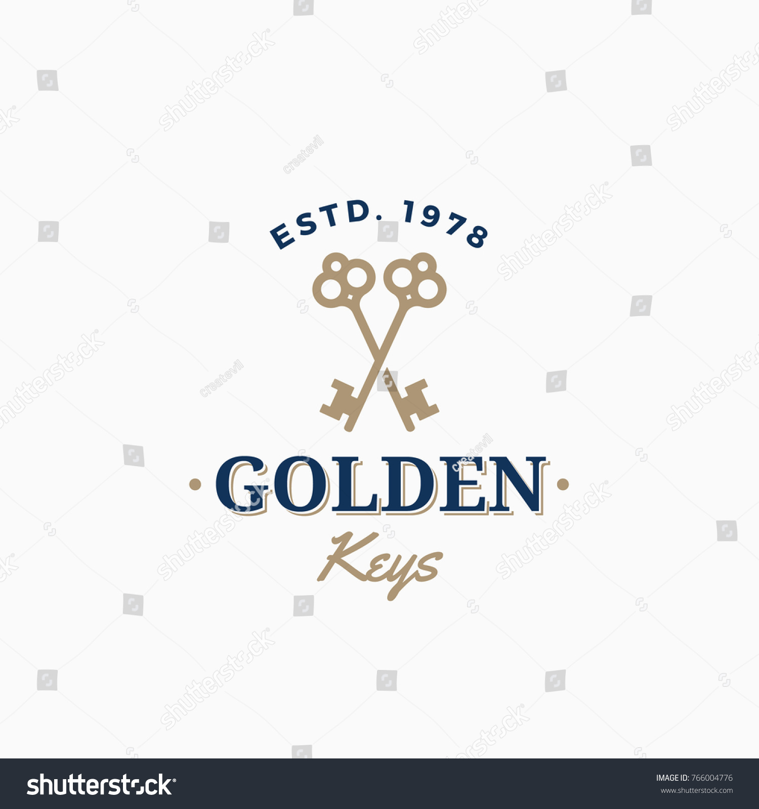 Golden Keys Retro Abstract Vector Sign Stock Vector (Royalty Free ...