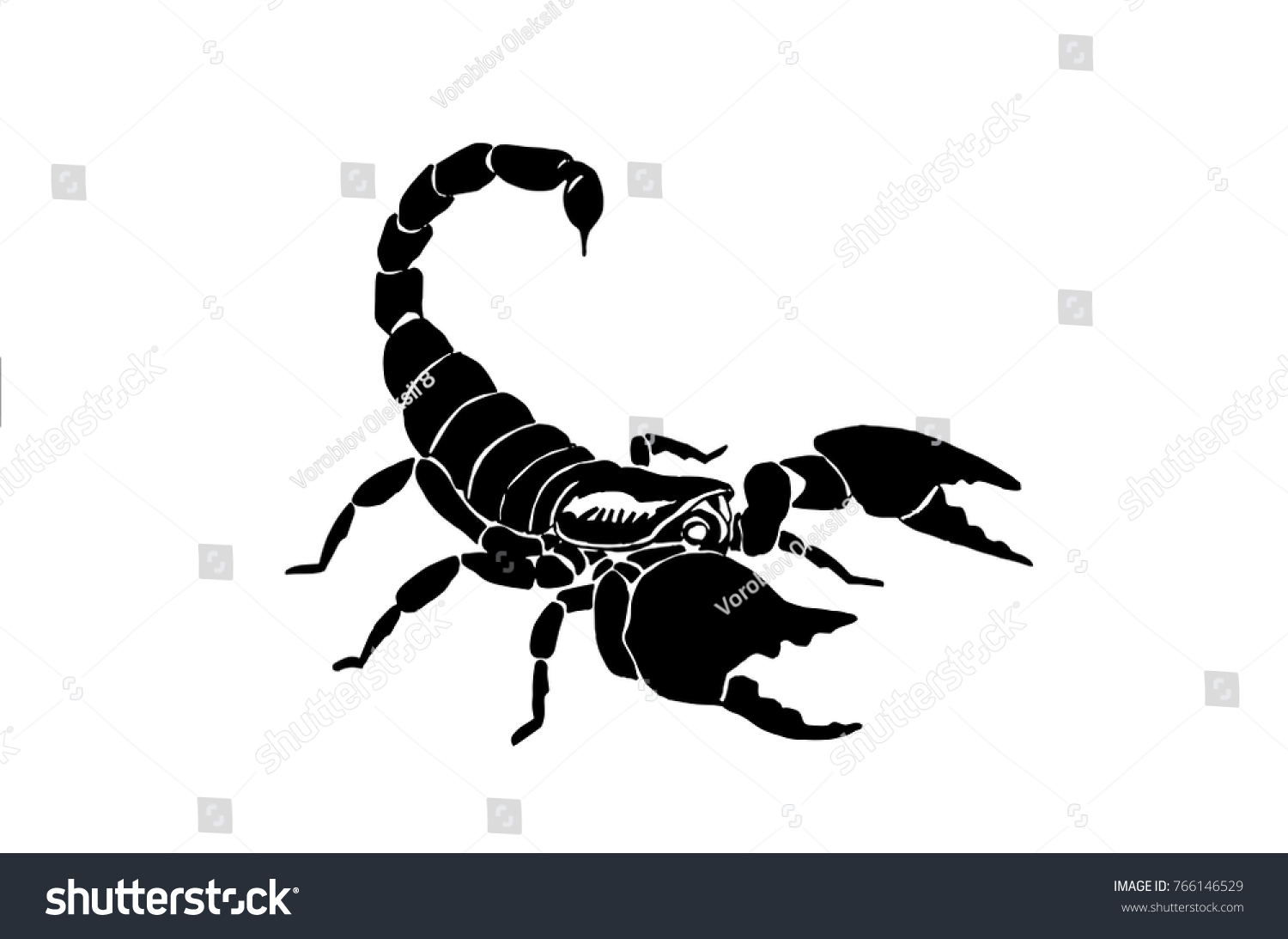 Graphical Scorpion Isolated On White Backgroundvector Stock Vector ...