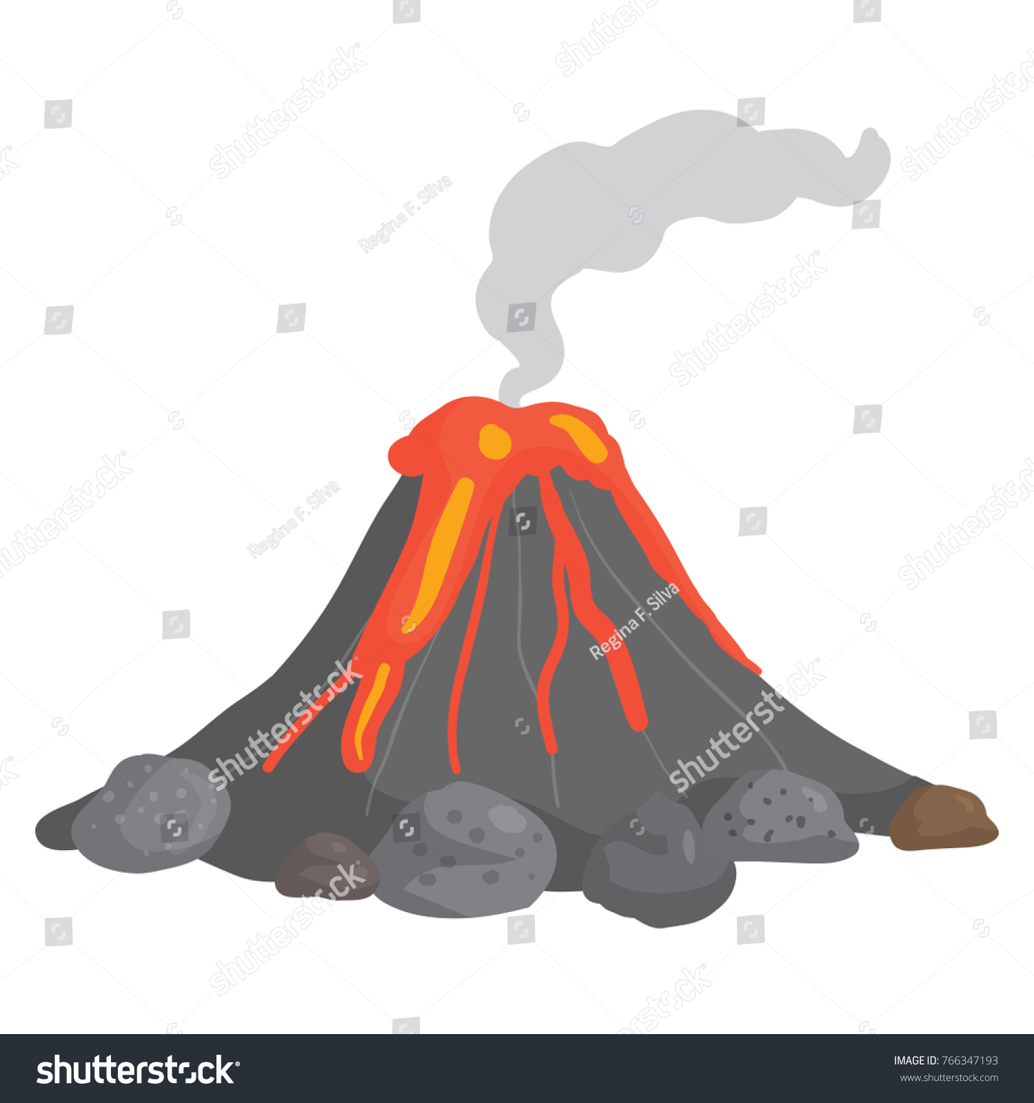 Просыпающийся вулкан иллюстрация