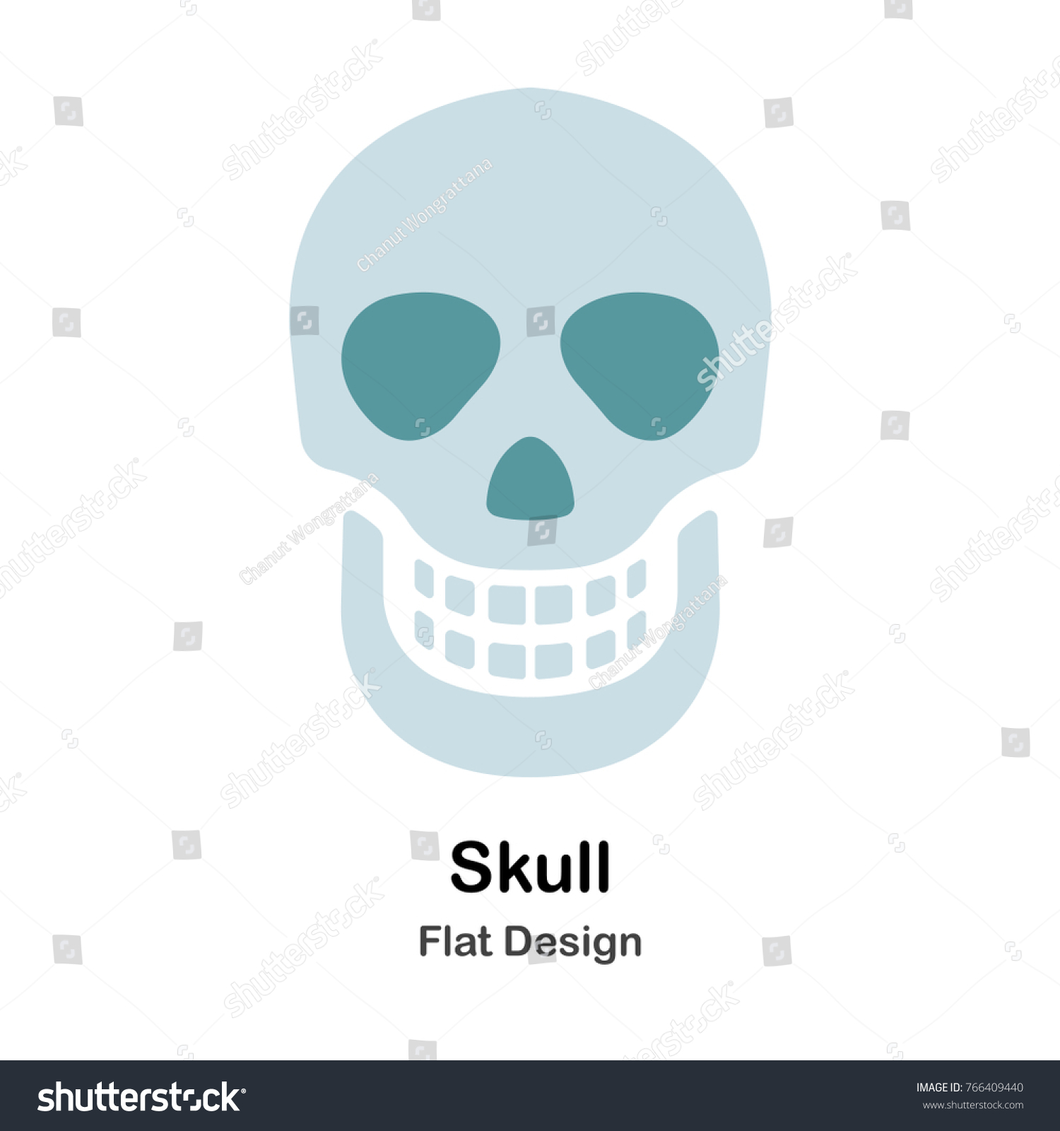 Human Skull Flat Vector Illustration Stock Vector Royalty Free Shutterstock