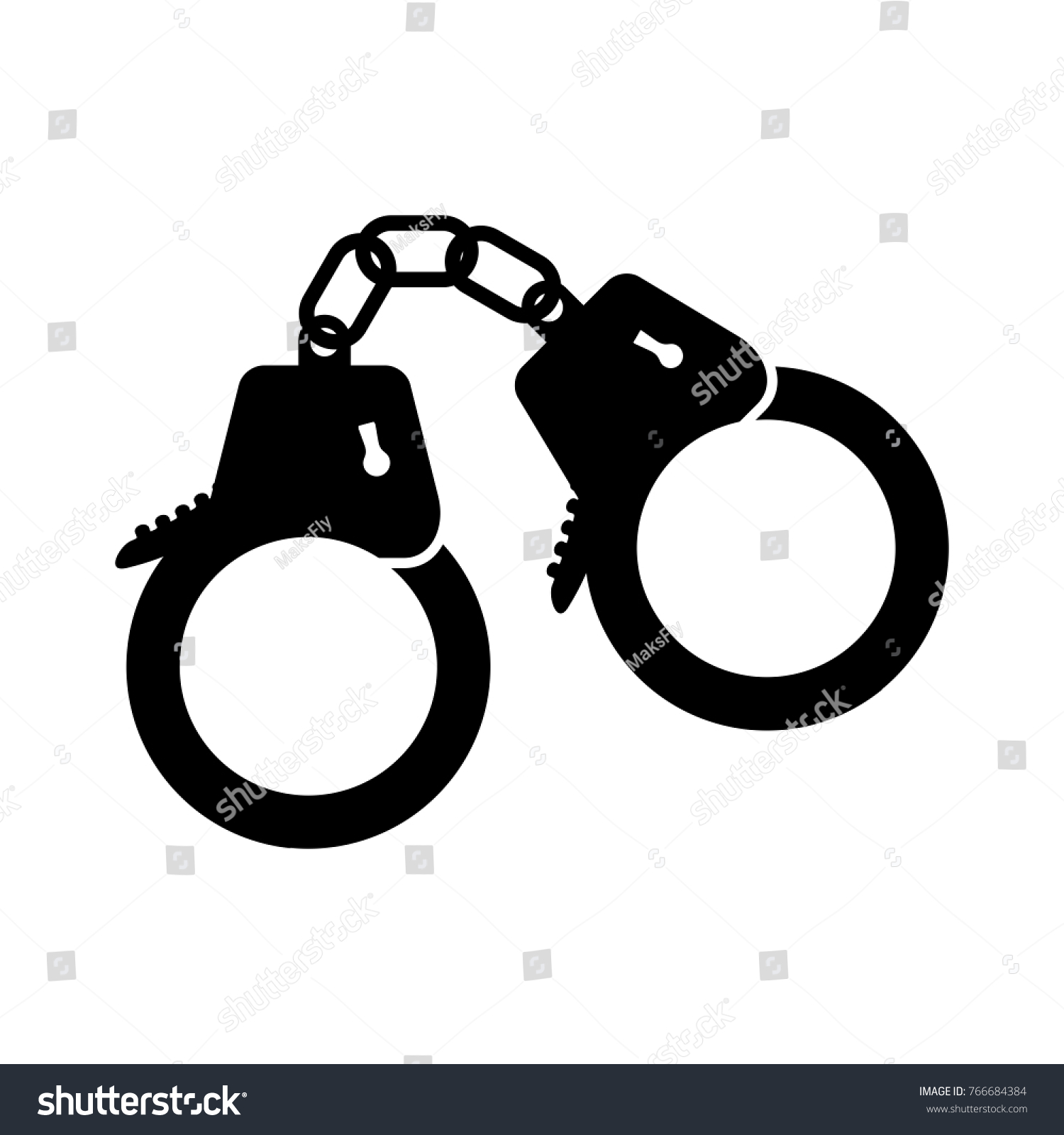 Handcuffs Icon Black Sign Design Stock Vector (Royalty Free) 766684384 ...