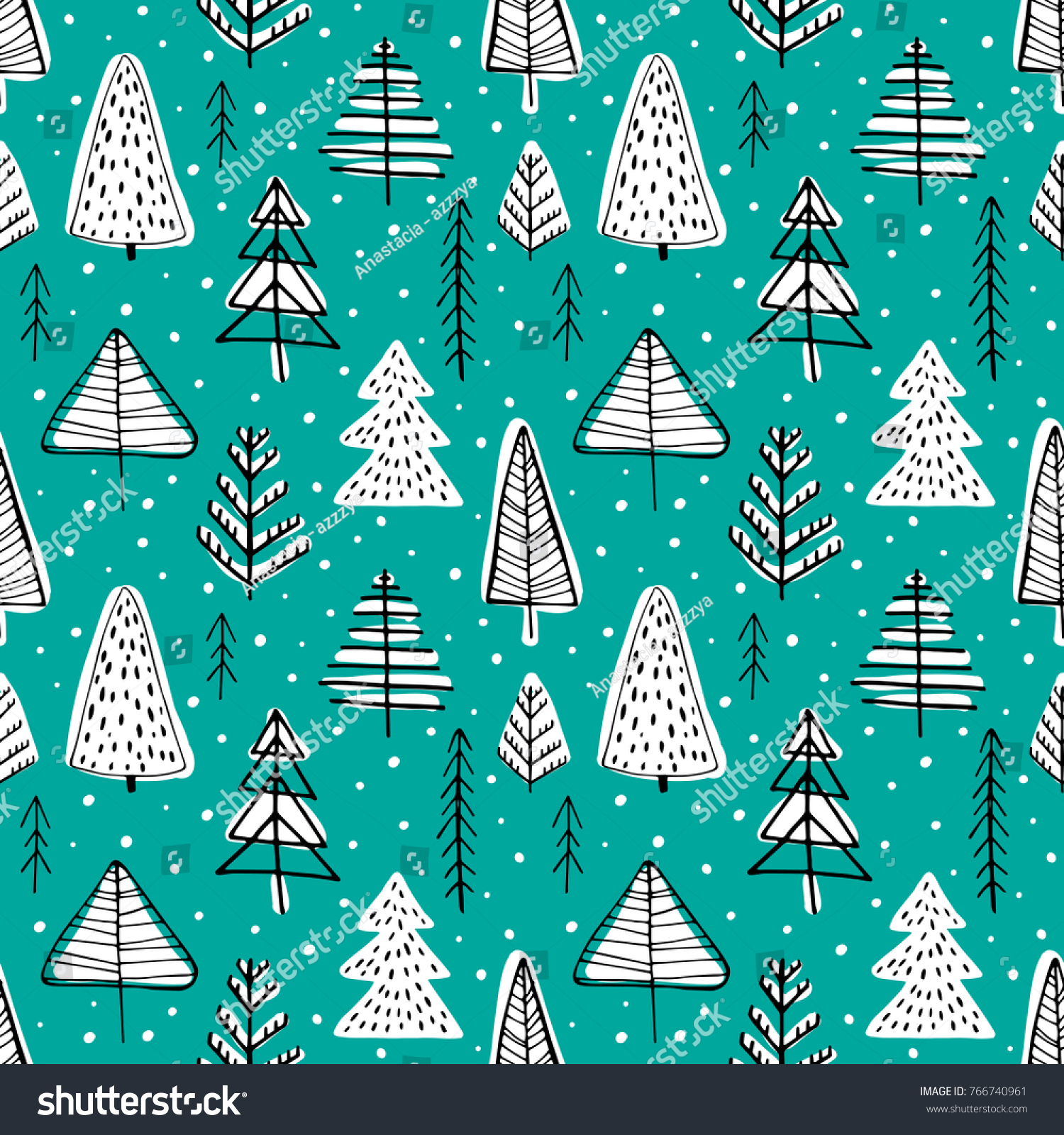 Winter Seamless Background Pine Trees Forest Stock Vector (Royalty Free ...