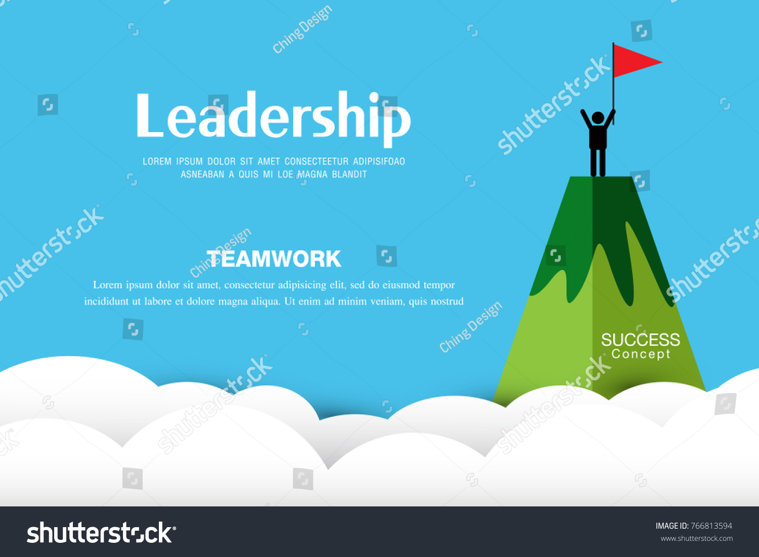 Leadership Teamwork People Running Mountain Stock Vector (Royalty Free ...