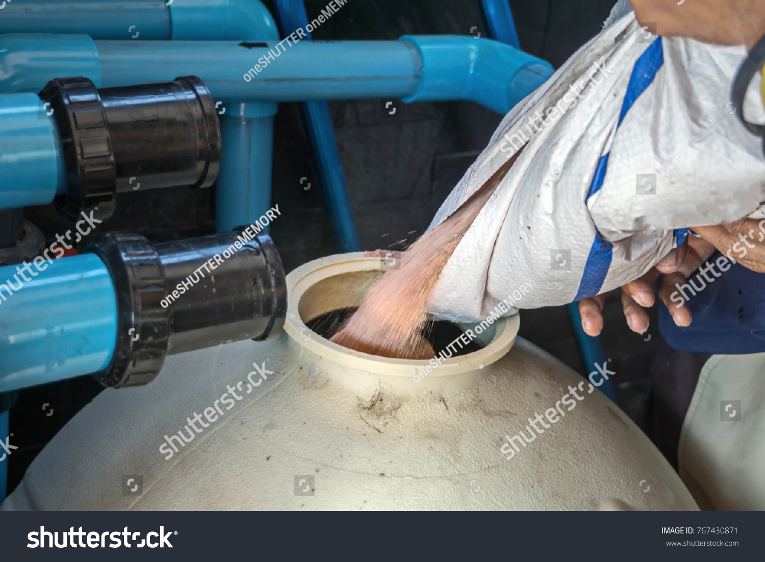 Filling Sand Into Sand Filterservice Maintenance Stock Photo 767430871 ...