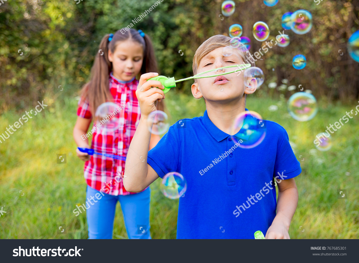 Kids Playing Bubbles Stock Photo 767685301 Shutterstock