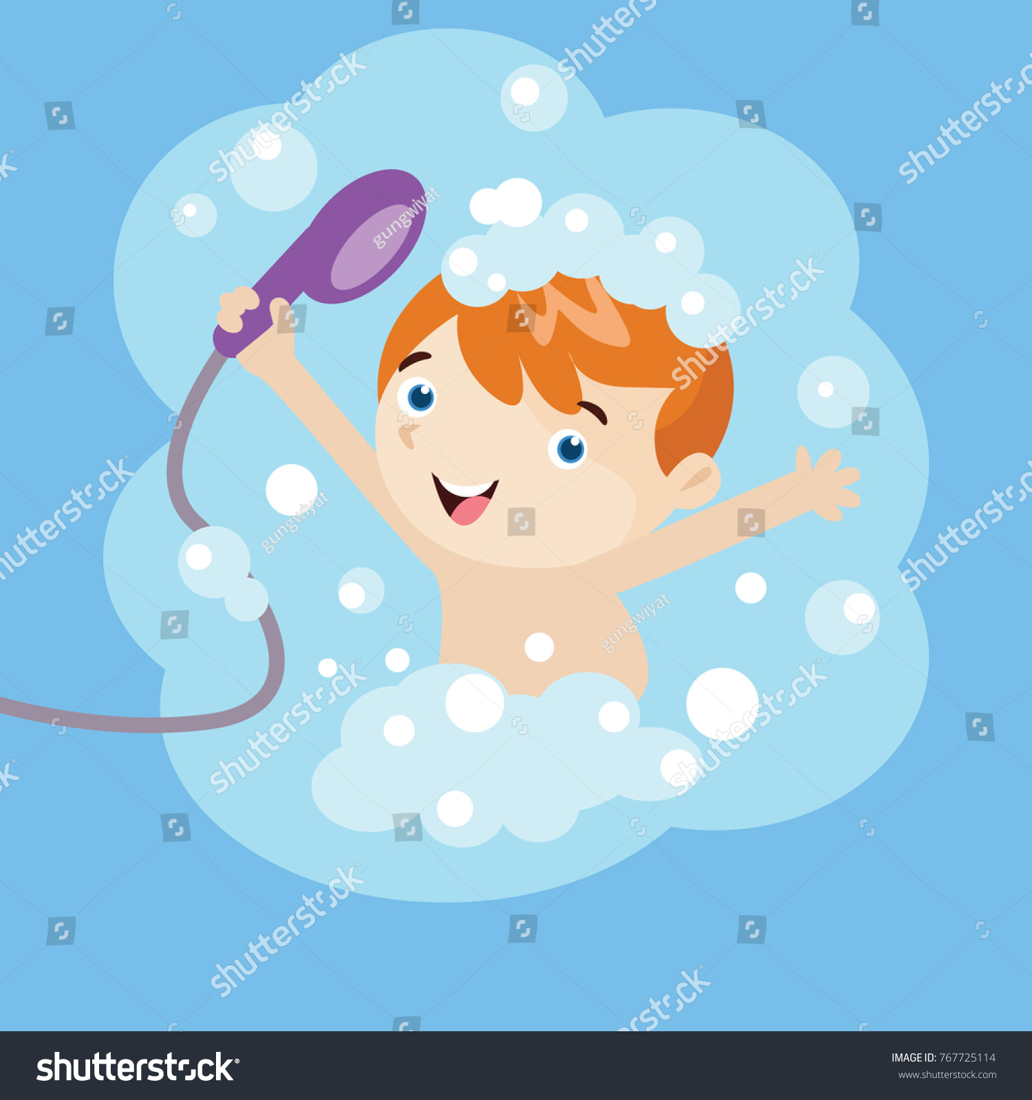 Children Hygiene Campaign Illustration Children Doing Stock Vector ...