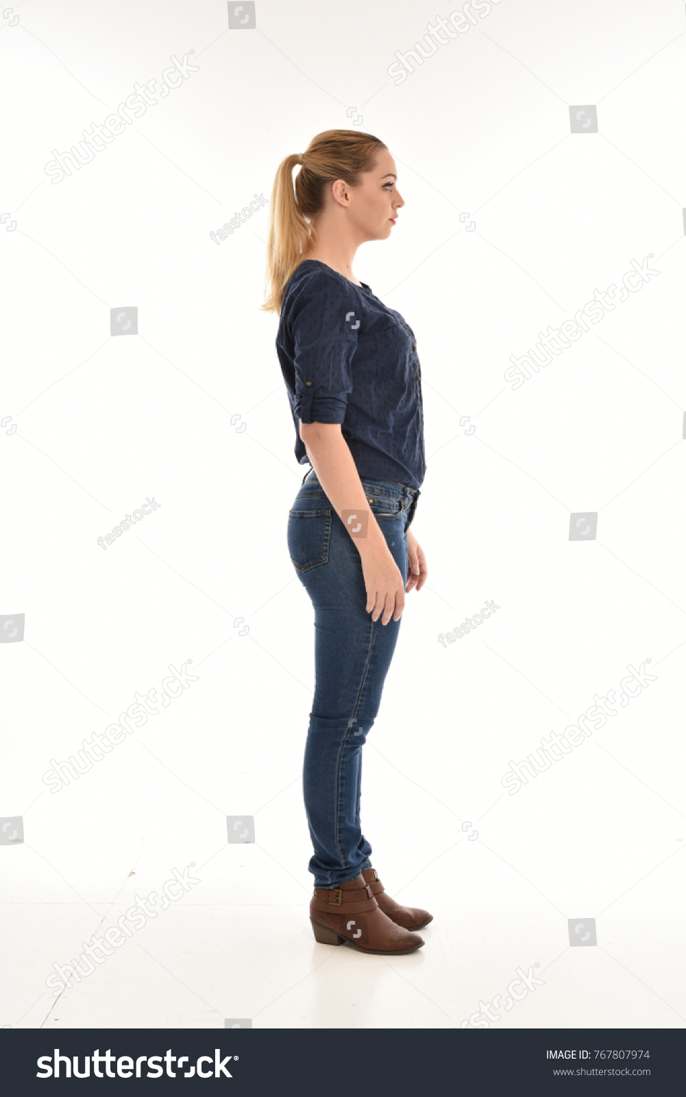 Full Length Portrait Air Wearing Blue Stock Photo 767807974 | Shutterstock