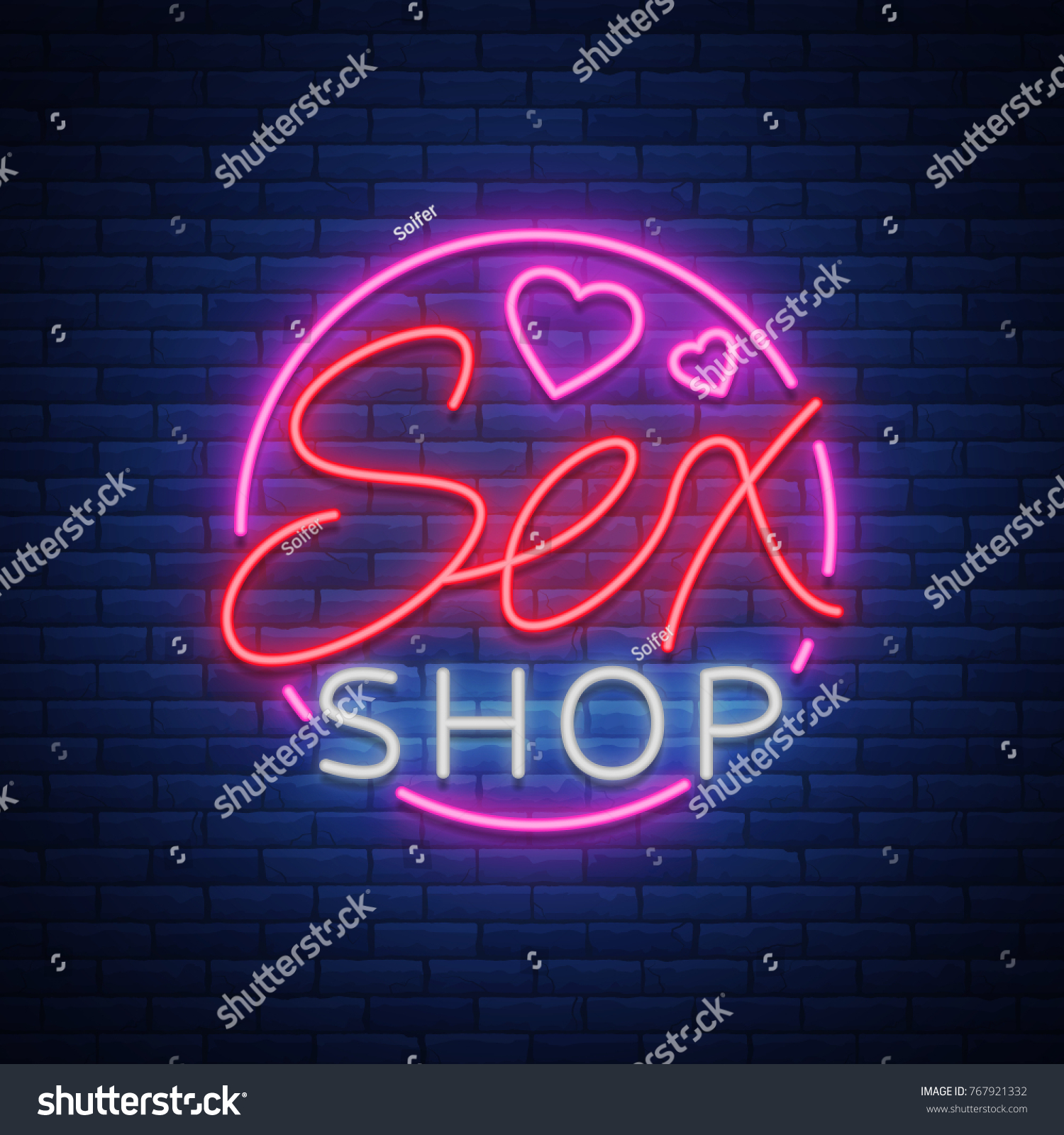 Sex Shop Logo Emblem Neon Style Vector De Stock Libre De Regalías 767921332 Shutterstock 6840