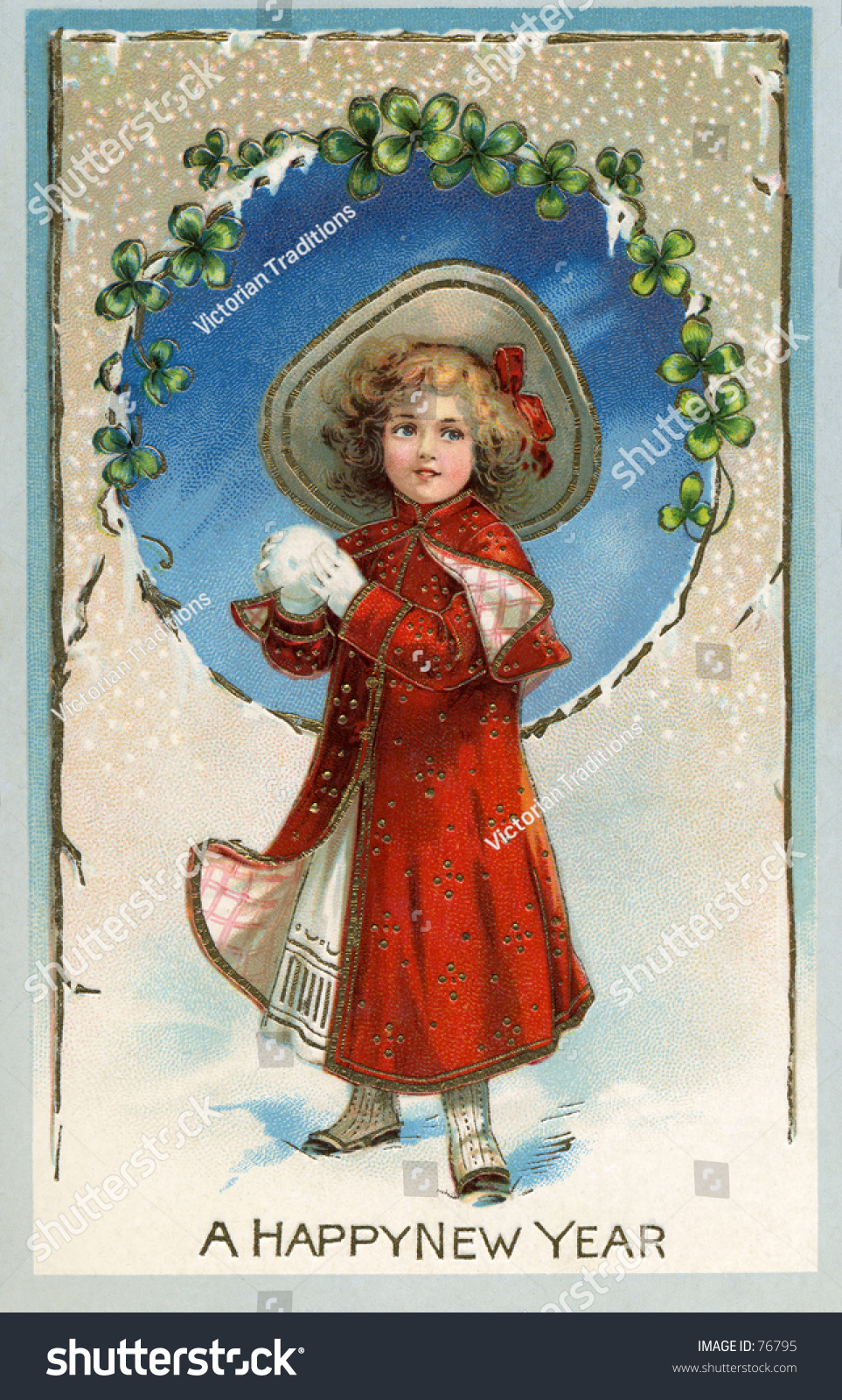 Старинные новогодние открытки с дамами