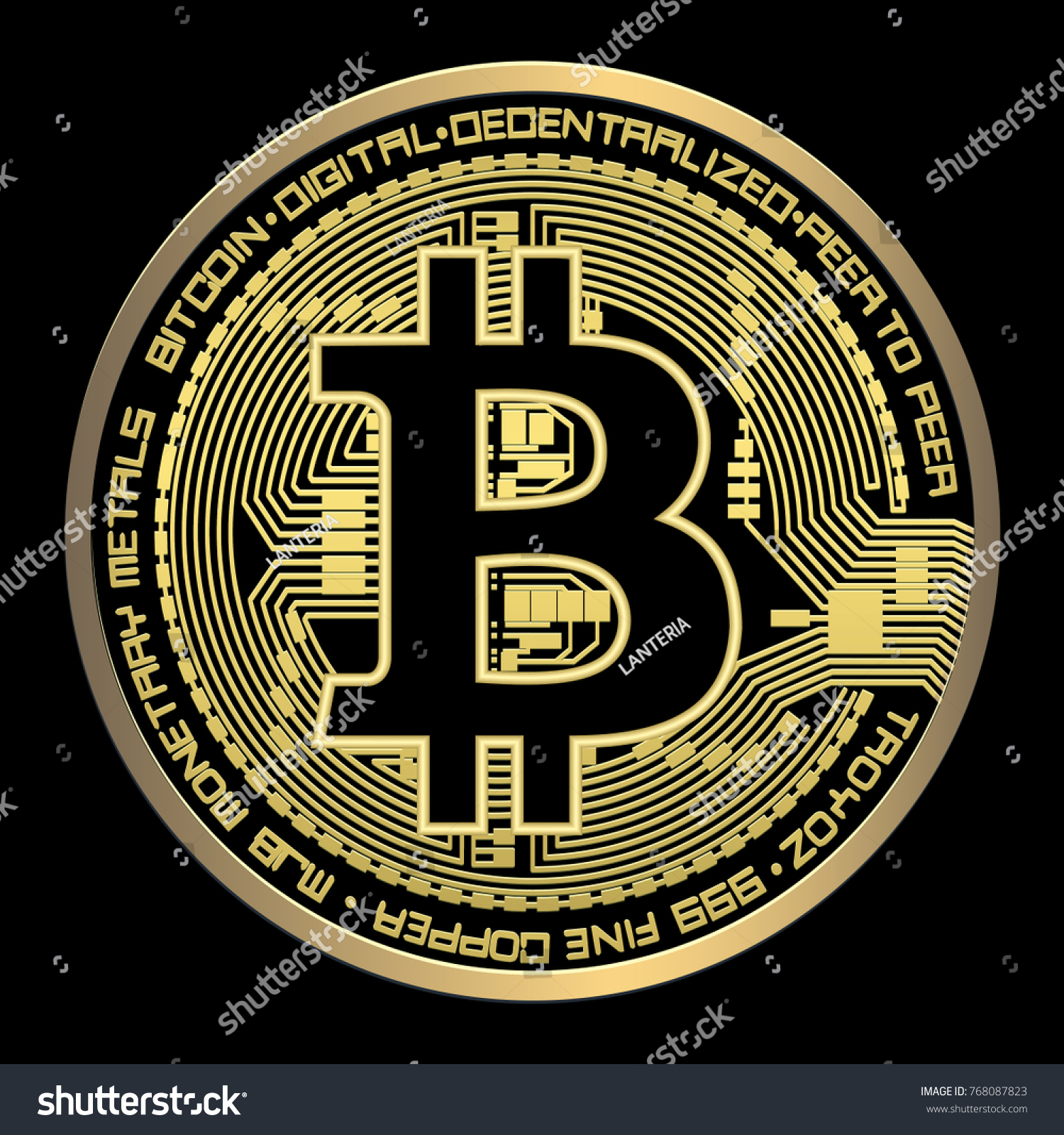 Crypto Currency Bitcoin Vector Illustration On Stock Vector (Royalty ...