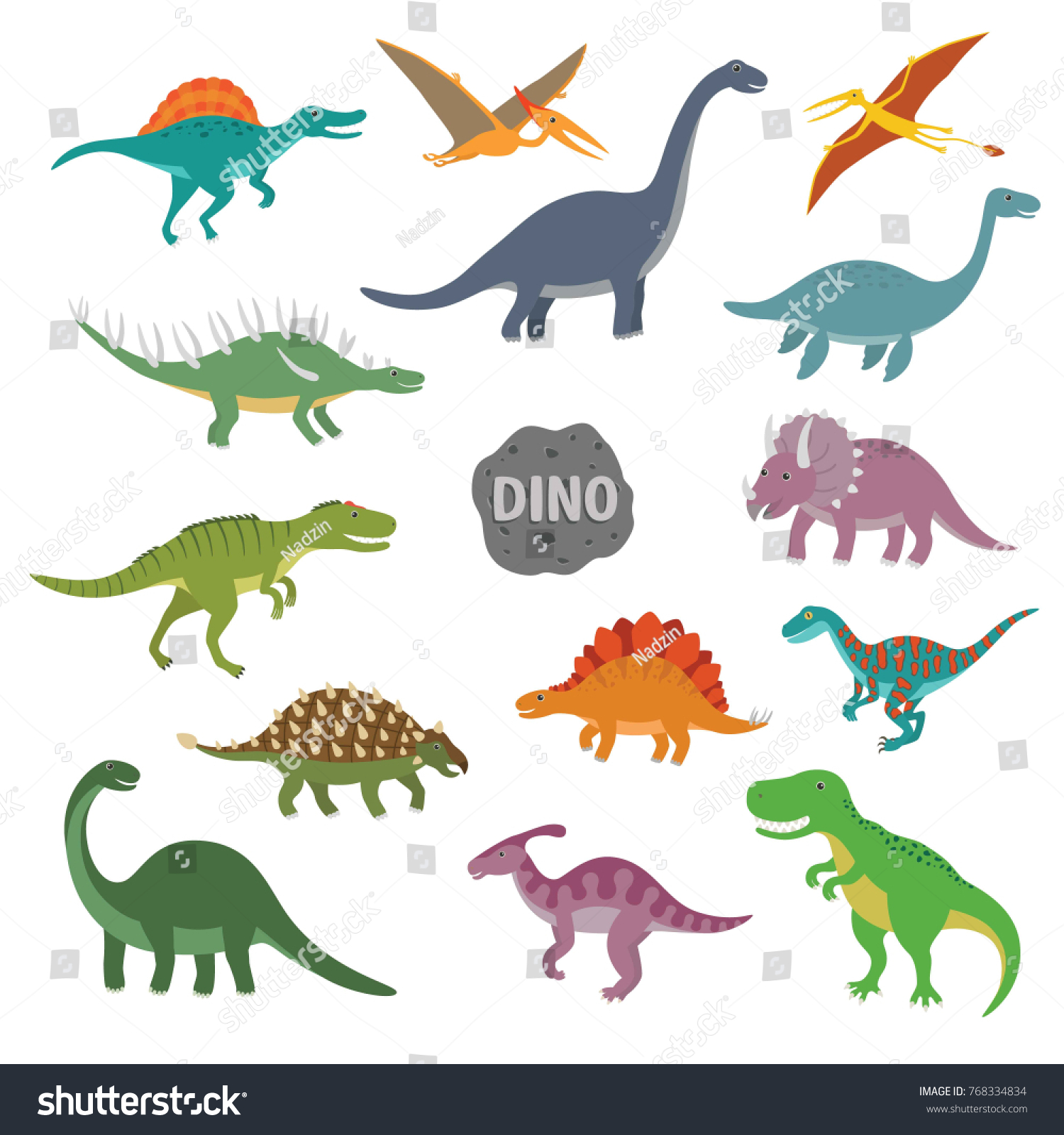 Vector Illustration Happy Cartoon Dinosaur Character Stock Vector ...