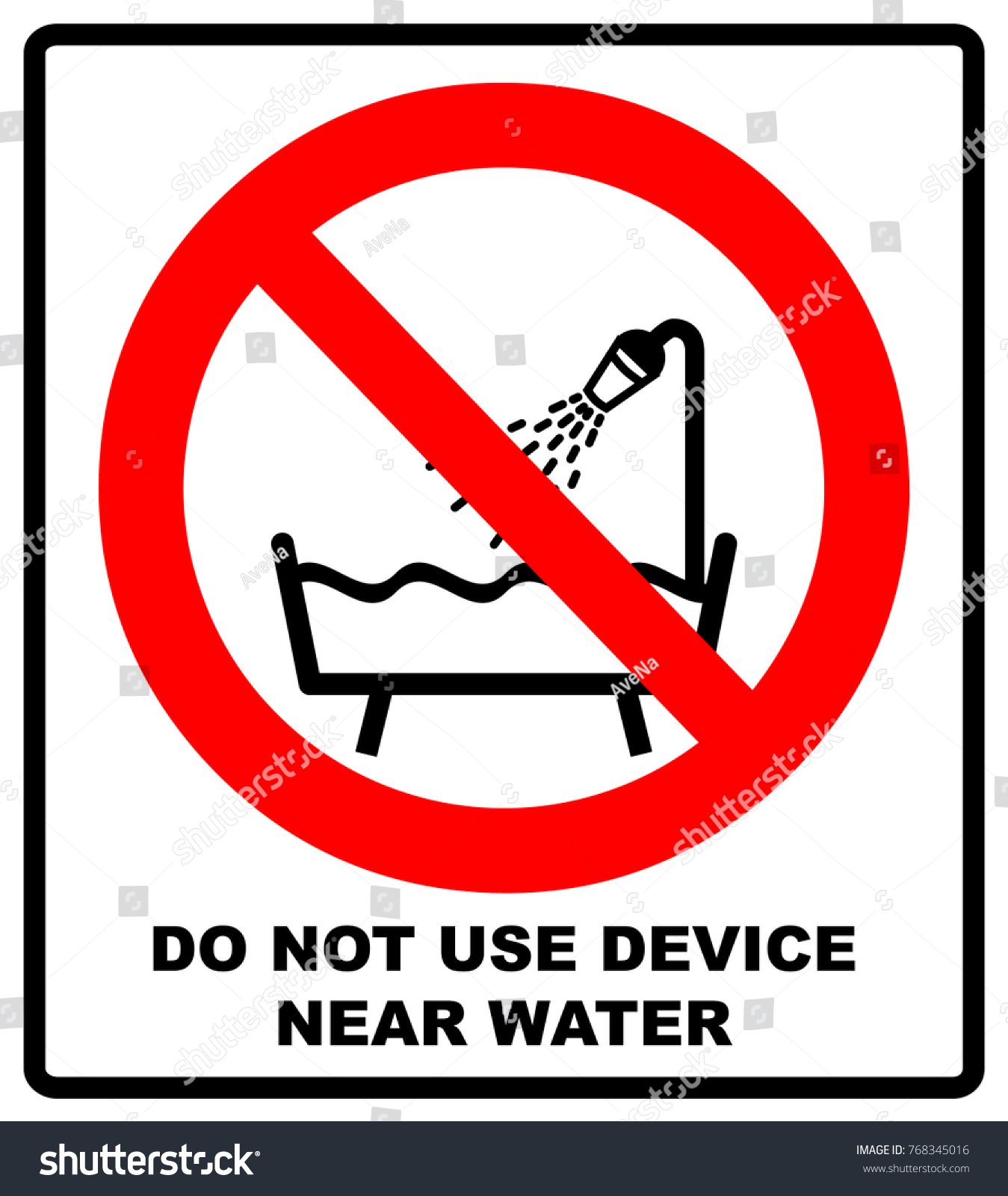 Do Not Use This Device Bathtub Stock Vector (Royalty Free) 768345016 ...