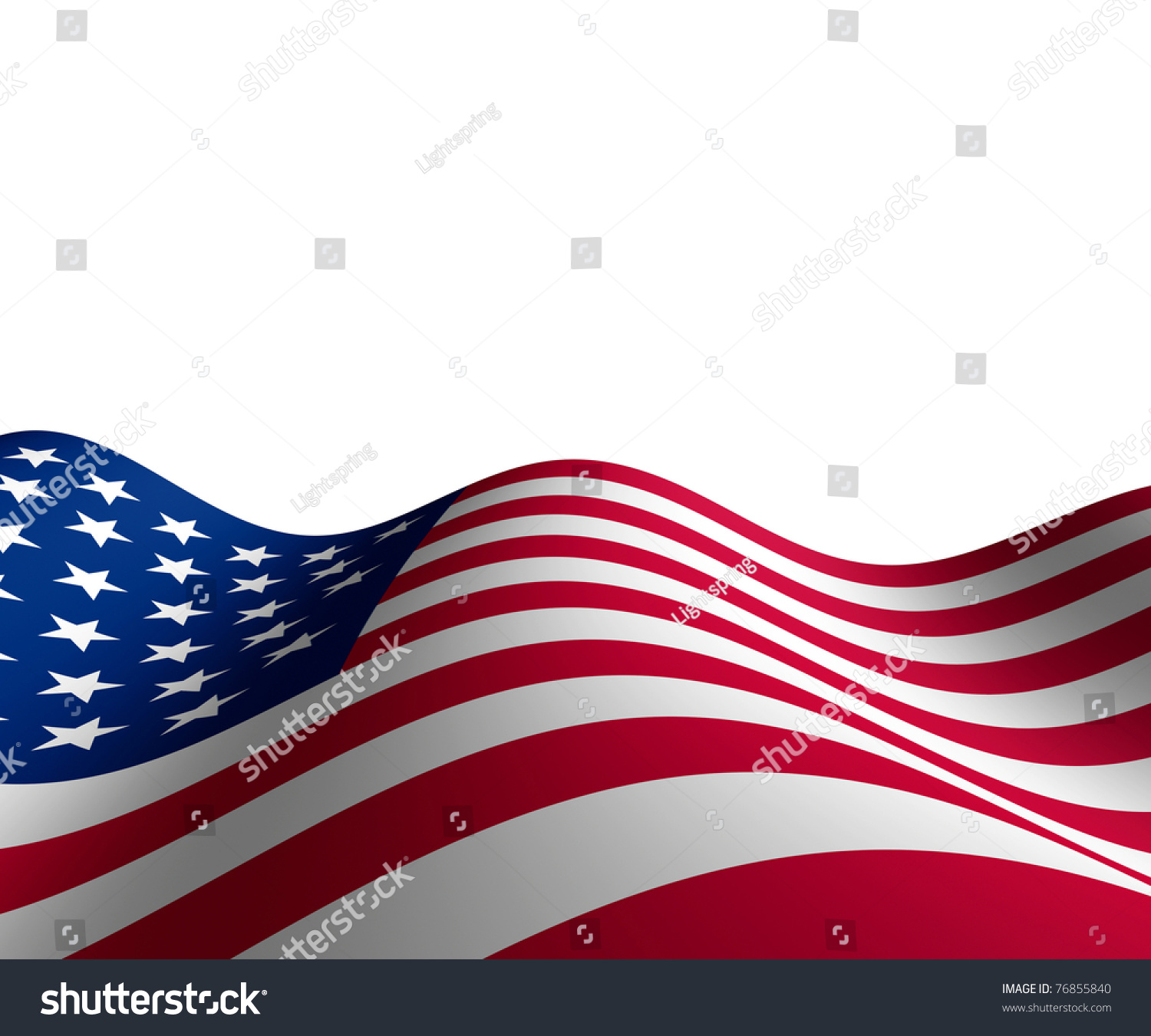 American Flag Horizontal Perspective Motion Curving Stock Illustration ...