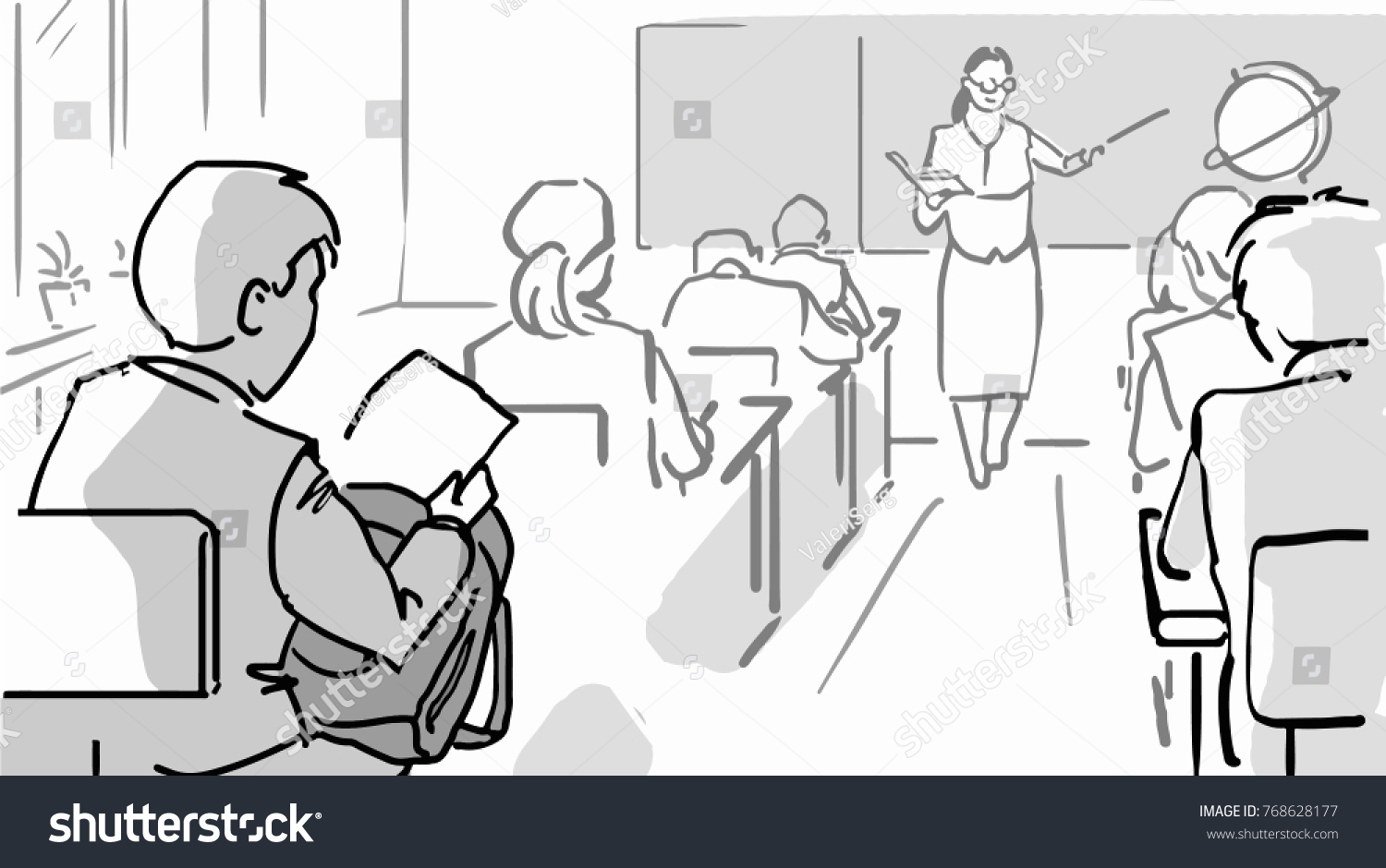 simple classroom drawing