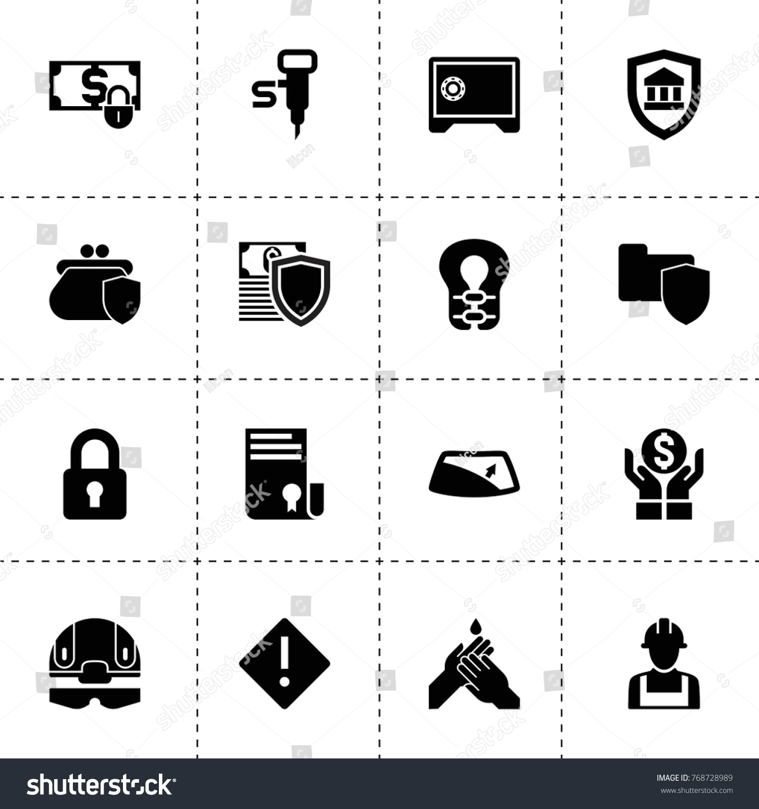 Safety Icons Vector Collection Filled Safety Stock Vector (Royalty Free ...