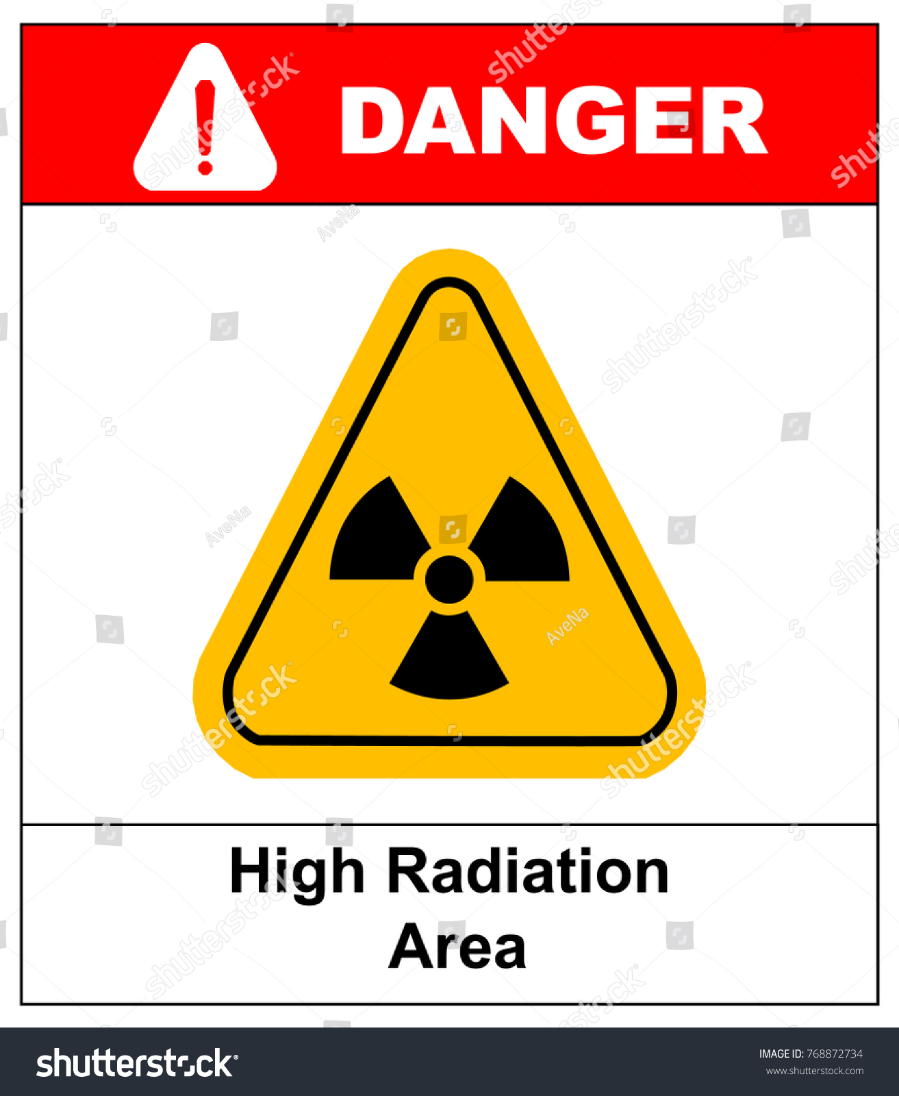 Octagon Yellow Black Caution Radiation Hazard Stock Illustration ...
