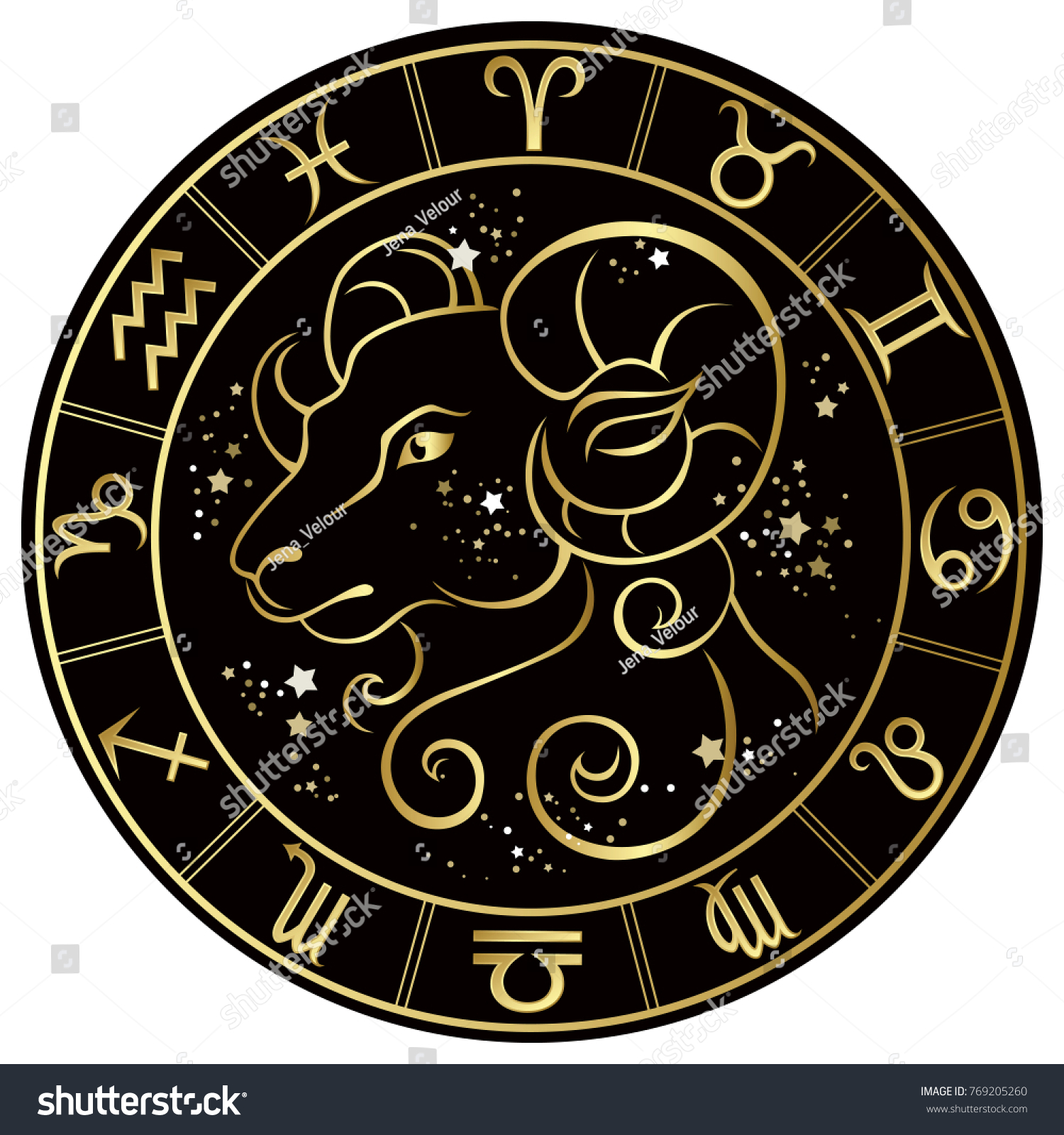 Aries Zodiac Sign On Dark Background Stock Vector (Royalty Free ...