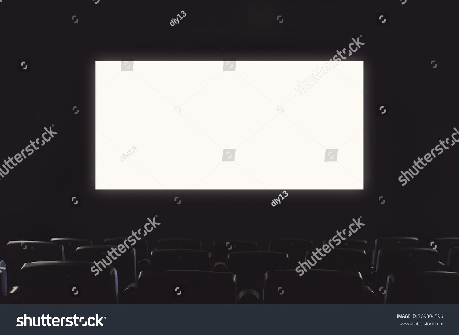 Empty Cinema Hall White Screen Space Stock Photo 769304596 | Shutterstock