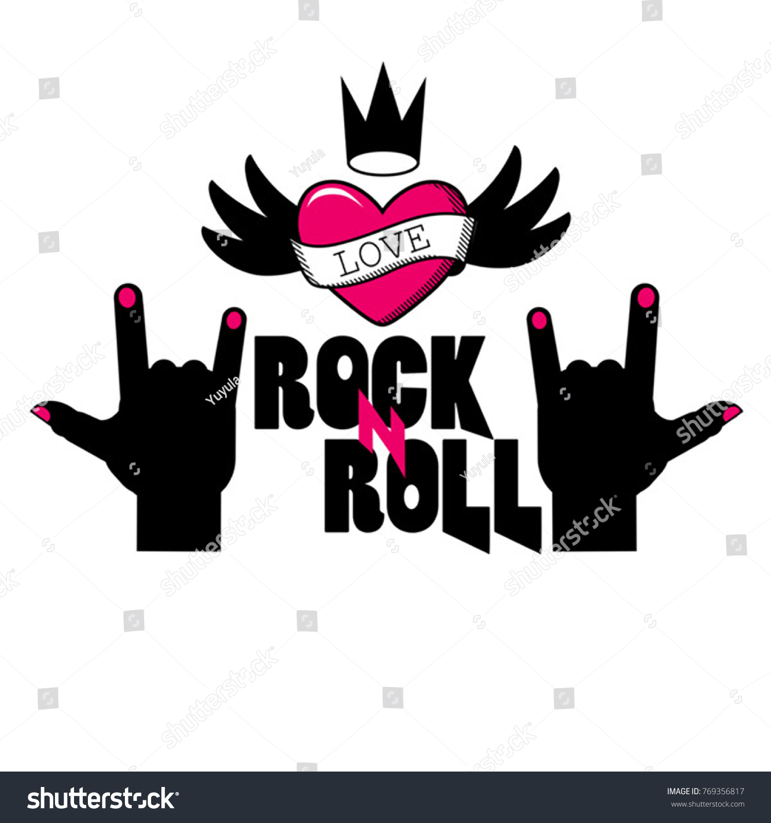 Rock Roll Vector Musical Logo Stock Vector (Royalty Free) 769356817 ...