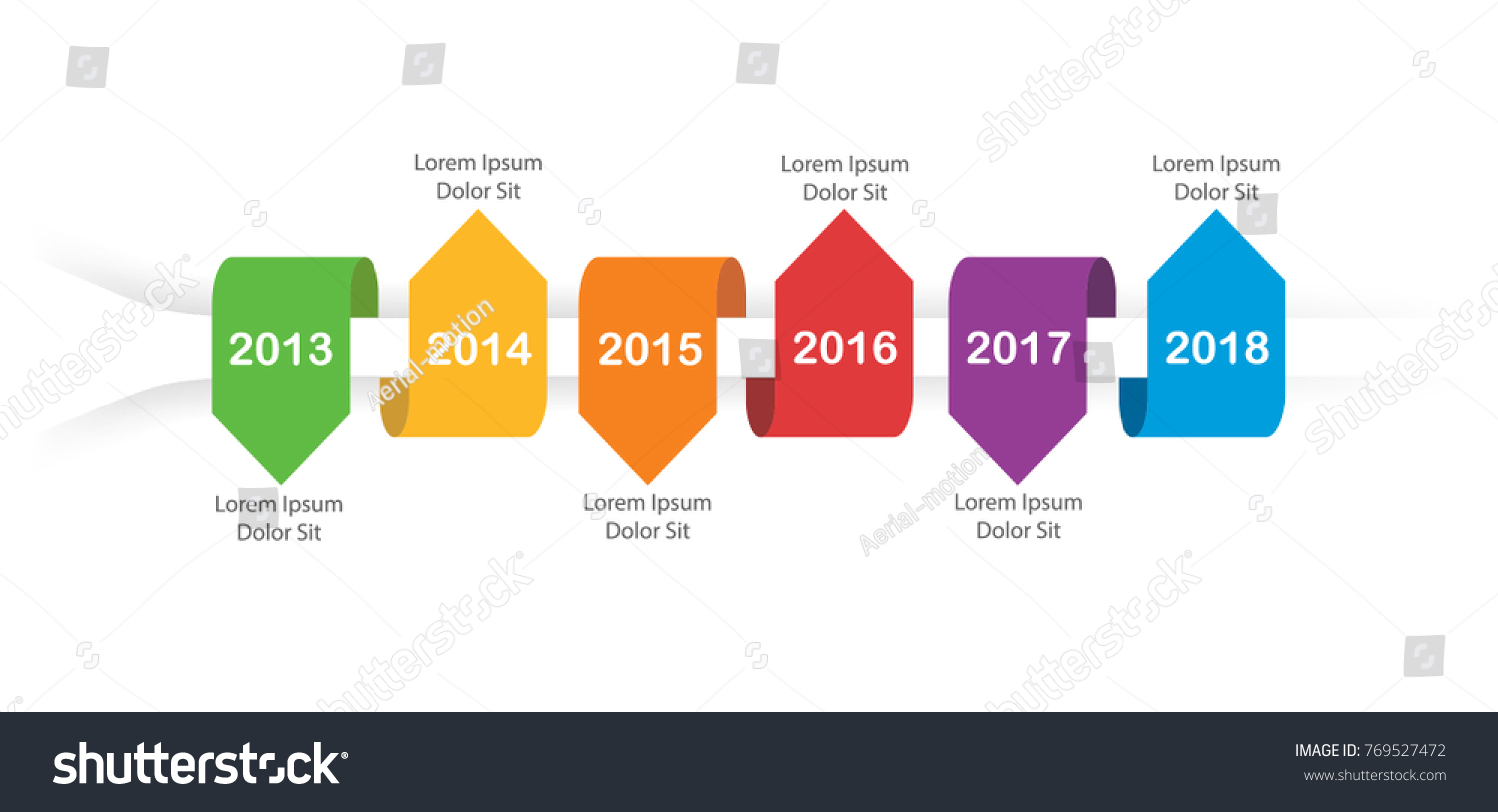 Colourful Timeline Years 2018 Vector Graphics Stock Vector (Royalty ...