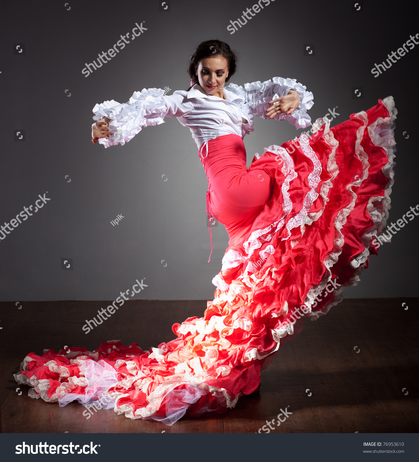 Flamenco Dancer Beautiful Dress On Dark Stock Photo 76953610 | Shutterstock