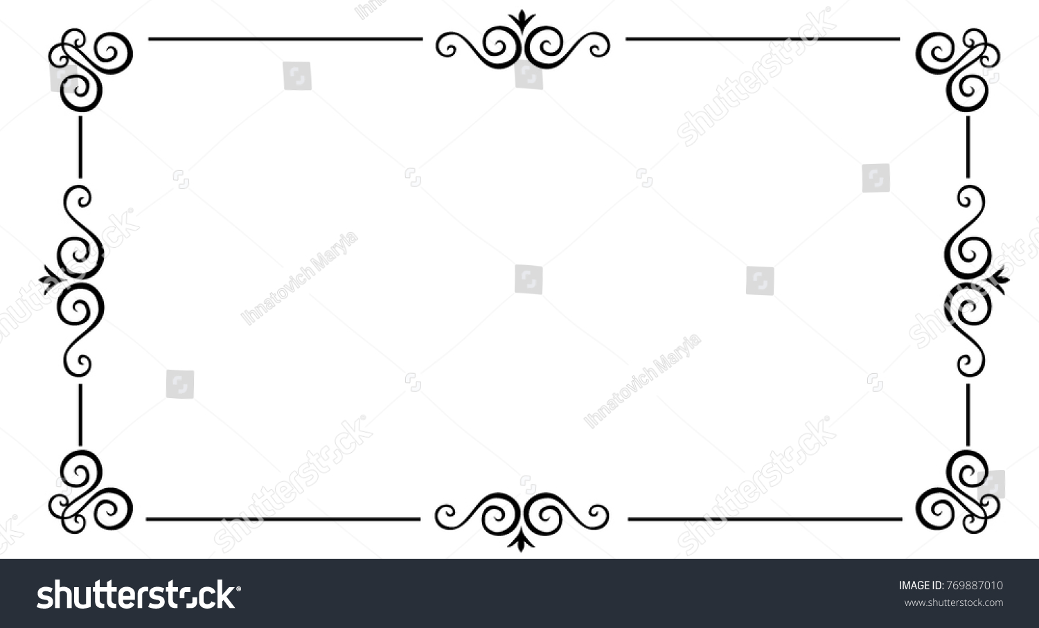 Vintage Rectangular Frame Stock Vector (Royalty Free) 769887010 ...